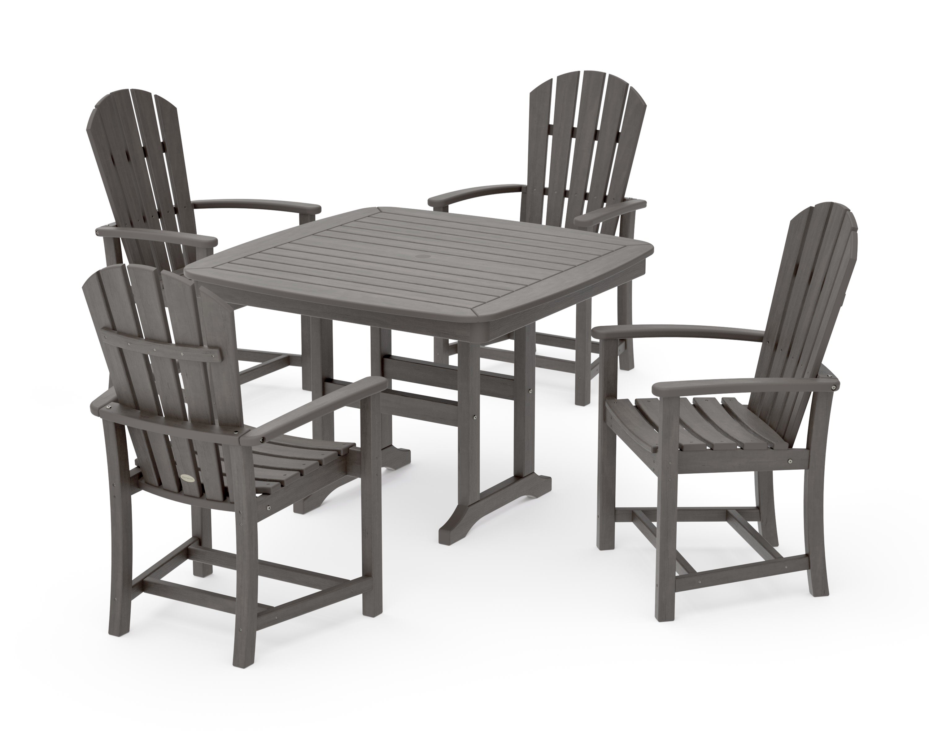 Palm Coast 5-Piece Dining Set with Trestle Legs in Driftwood