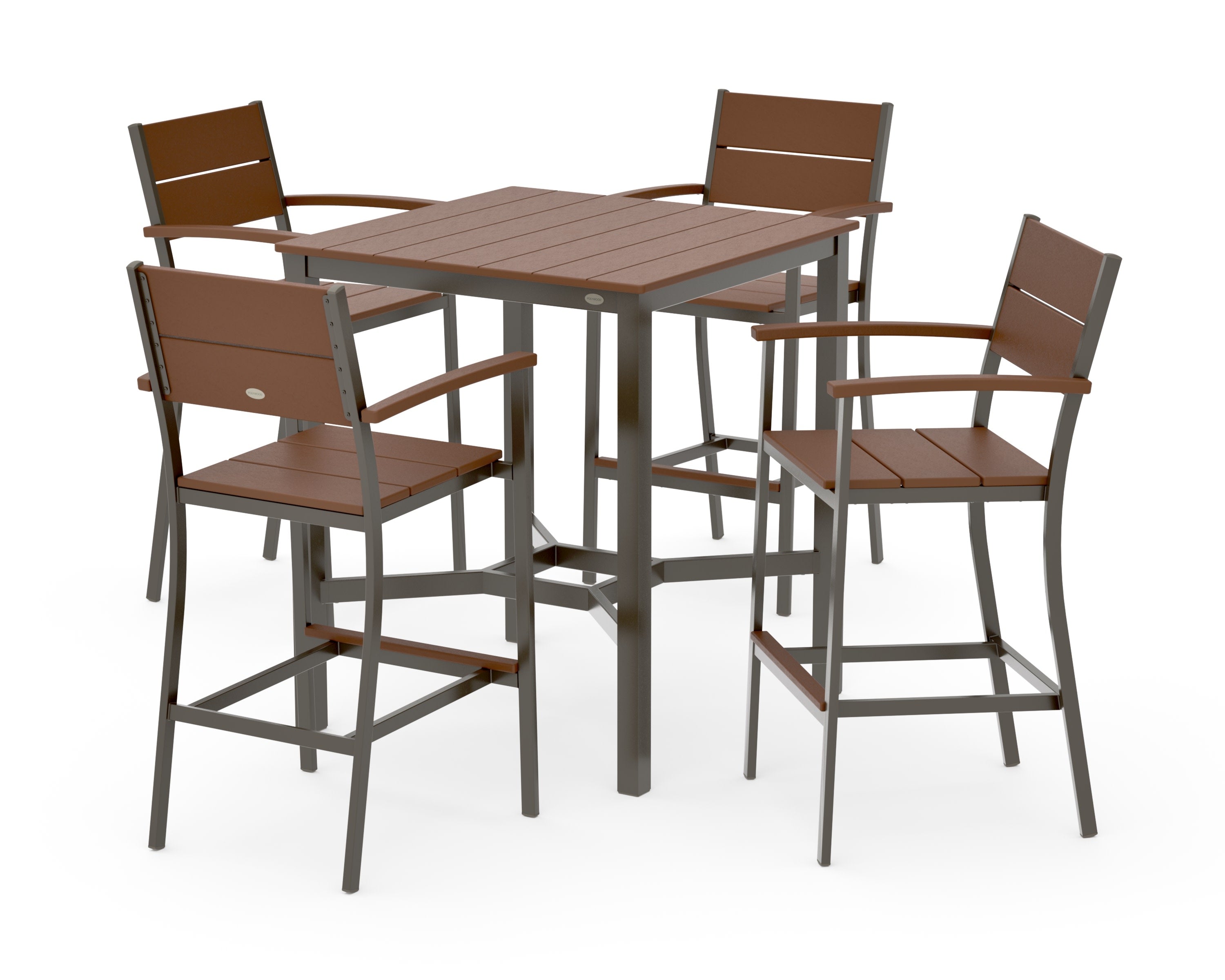 Main Street 5-Piece Bar Set in Bronze / Teak