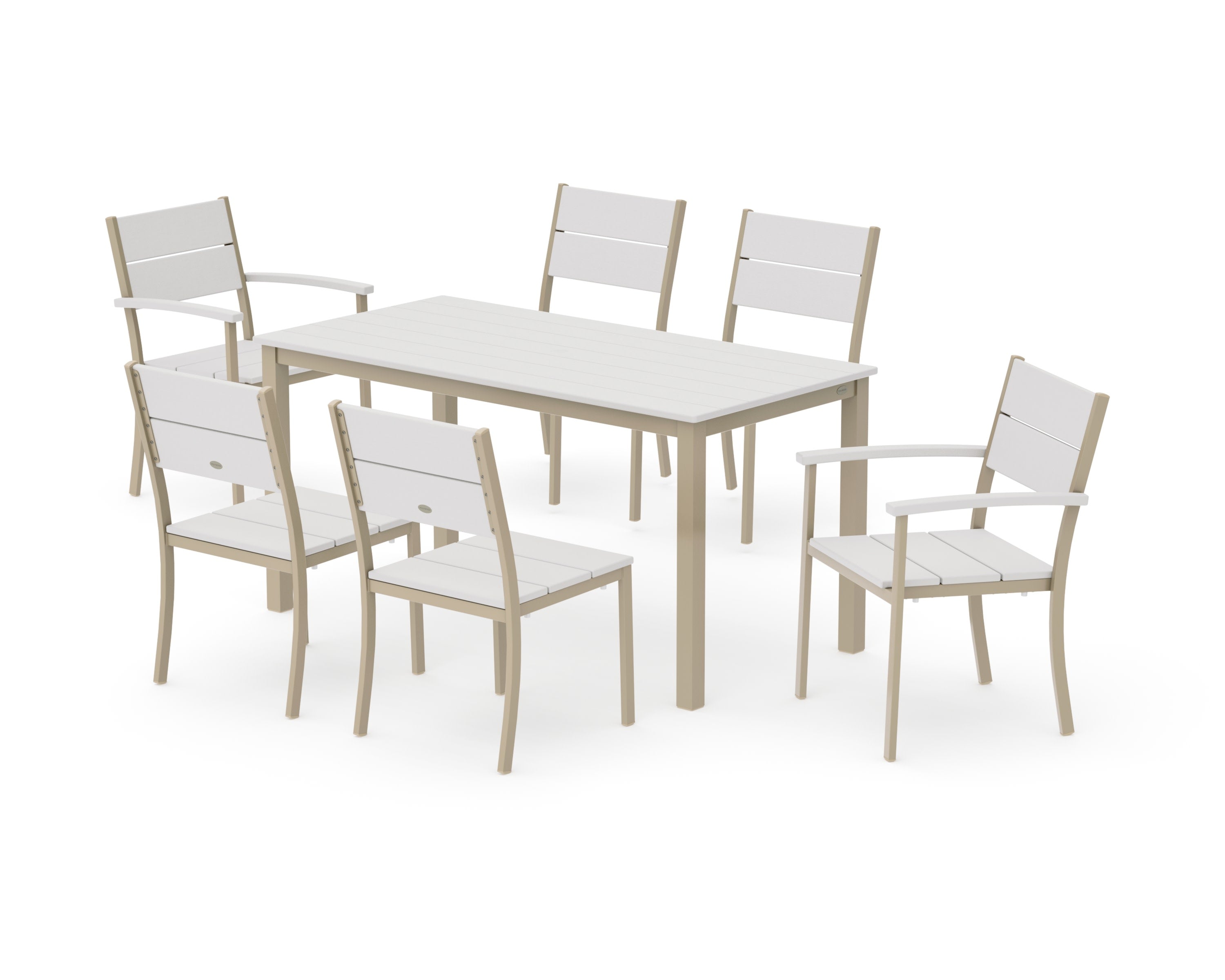 Main Street 7-Piece Dining Set in Sand / Vintage White