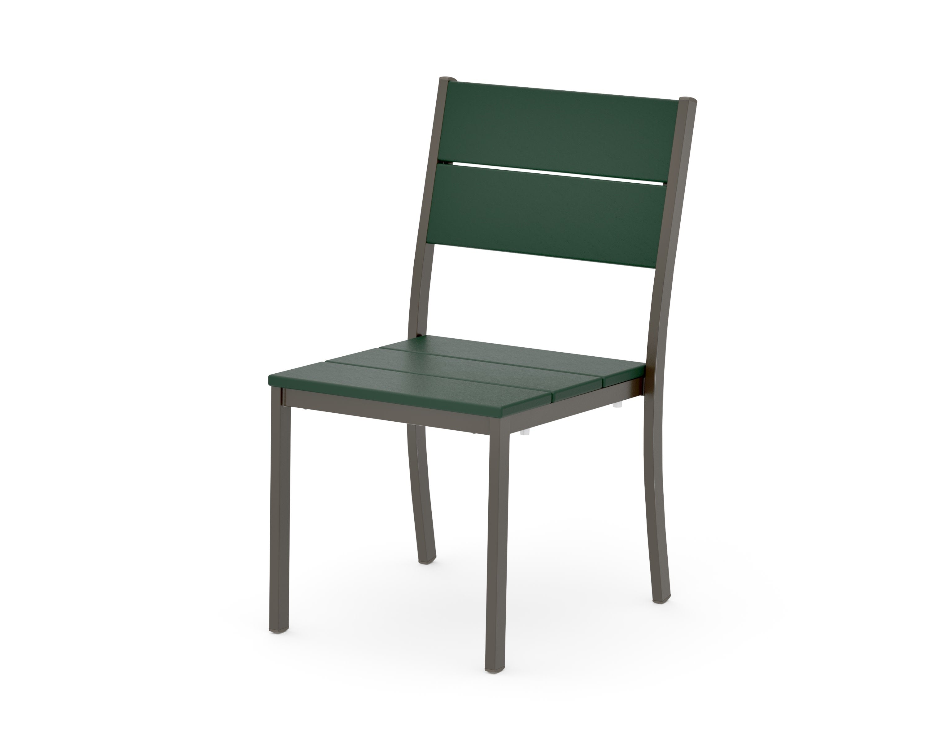Main Street Stacking Dining Side Chair in Bronze / Green