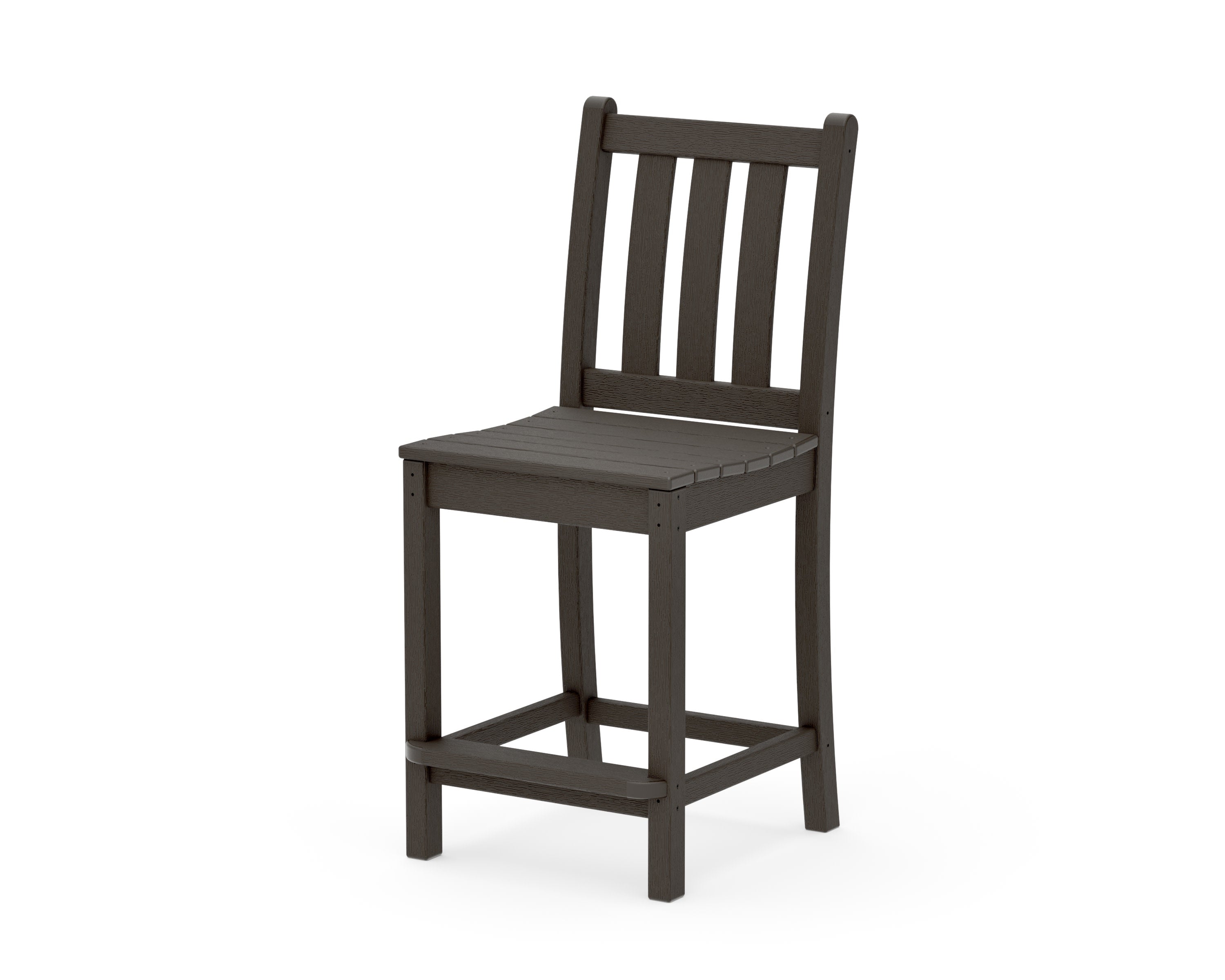 Traditional Garden Counter Side Chair in Vintage Coffee