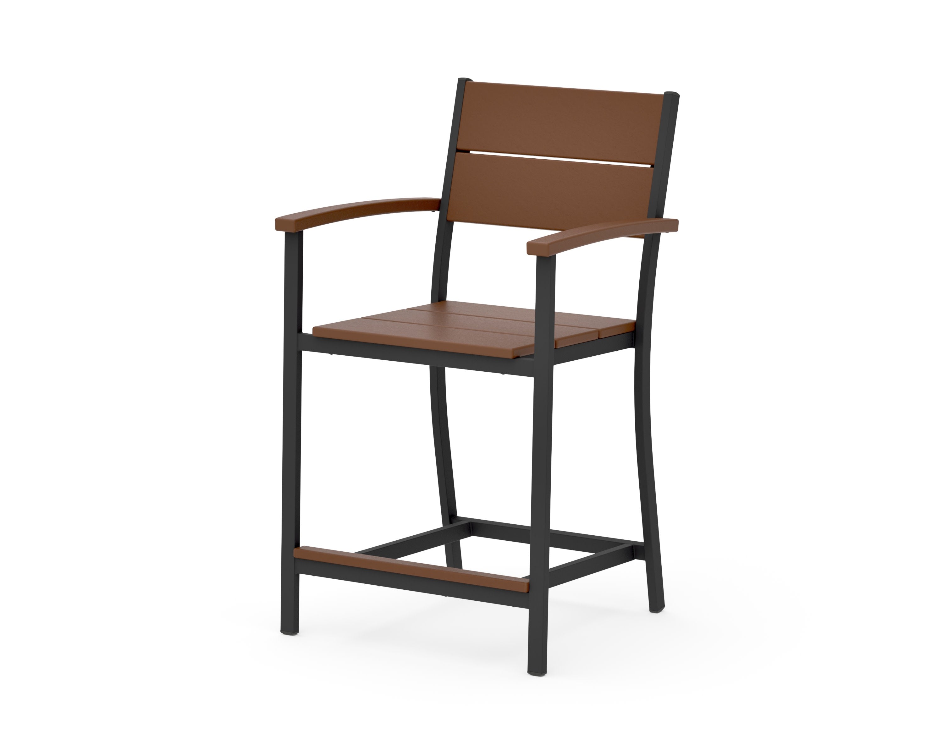 Main Street Counter Arm Chair in Black / Teak