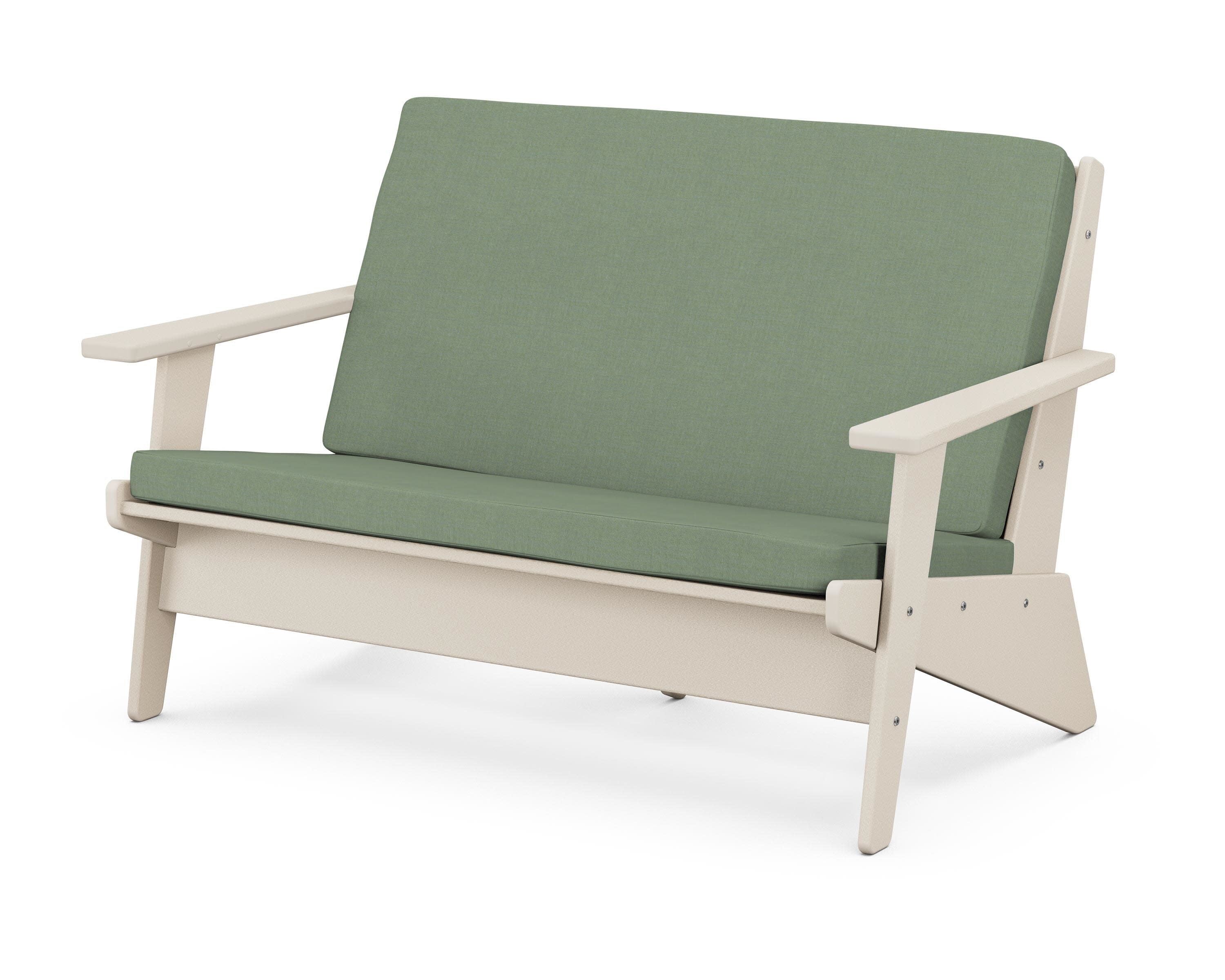 Riviera Modern Lounge Loveseat in Sand / Exhale Rainwashed
