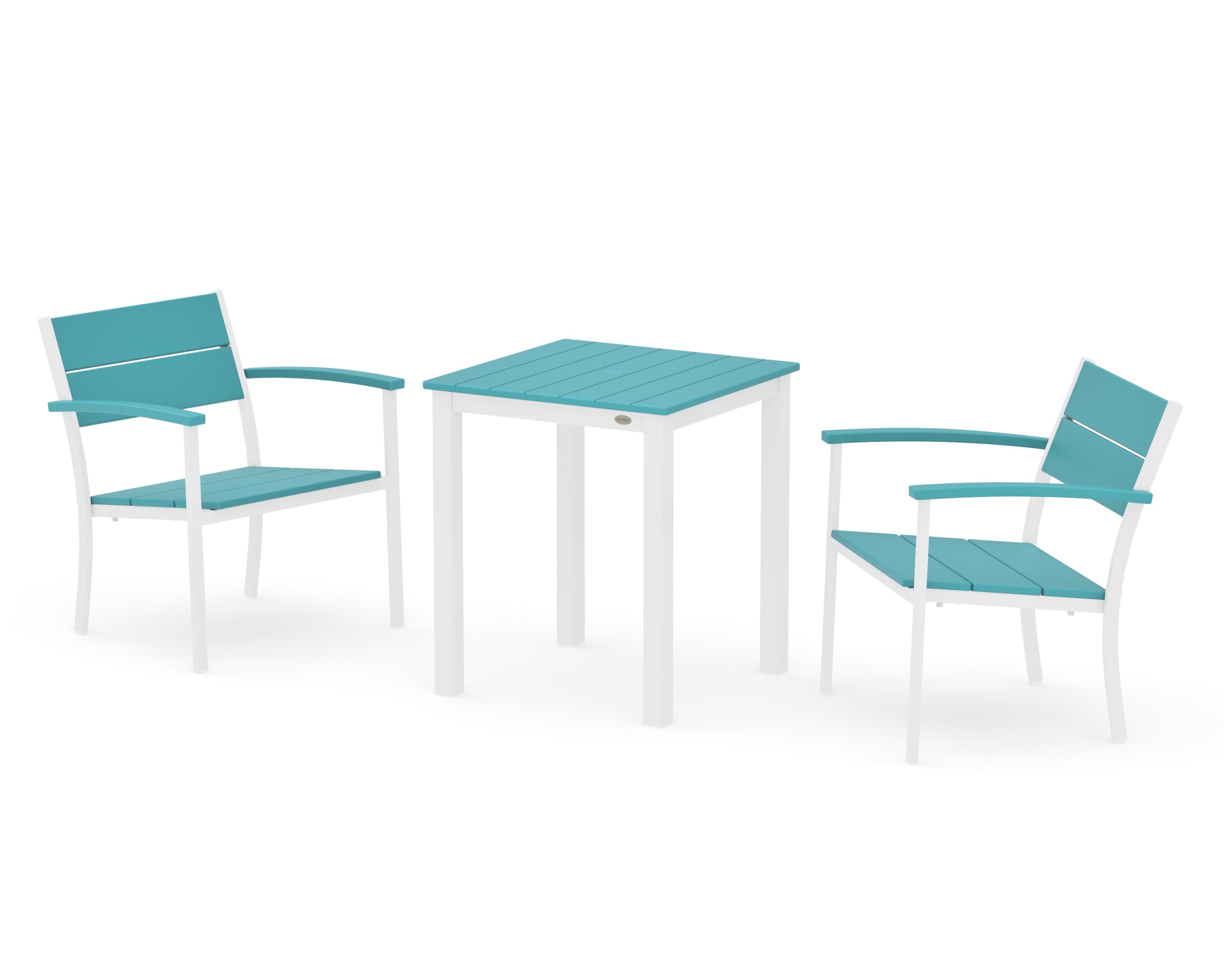 Main Street 3-Piece Square Dining Set in White / Aruba