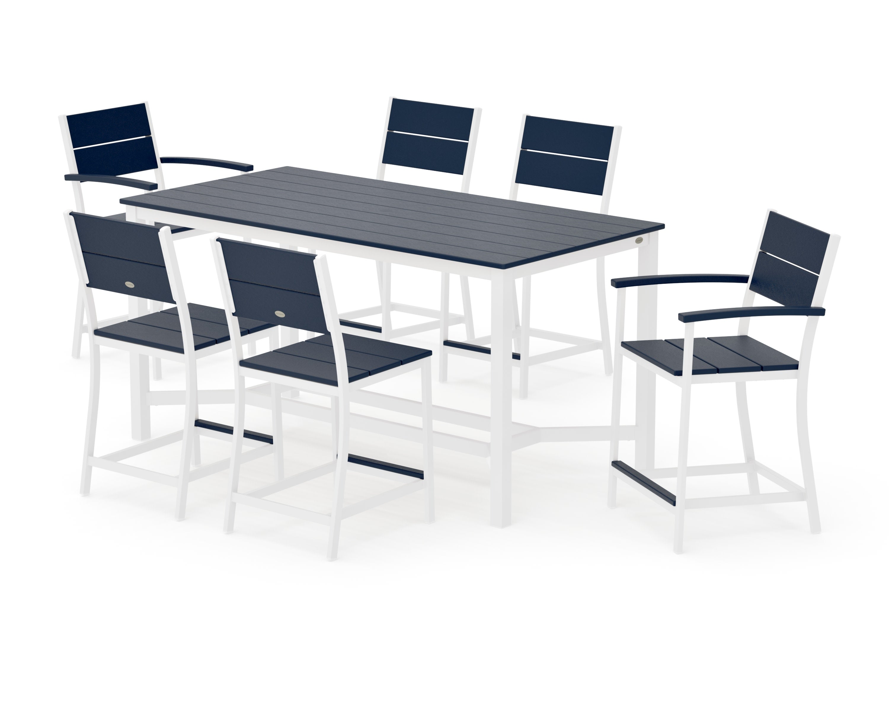 Main Street 7-Piece Counter Set in White / Navy
