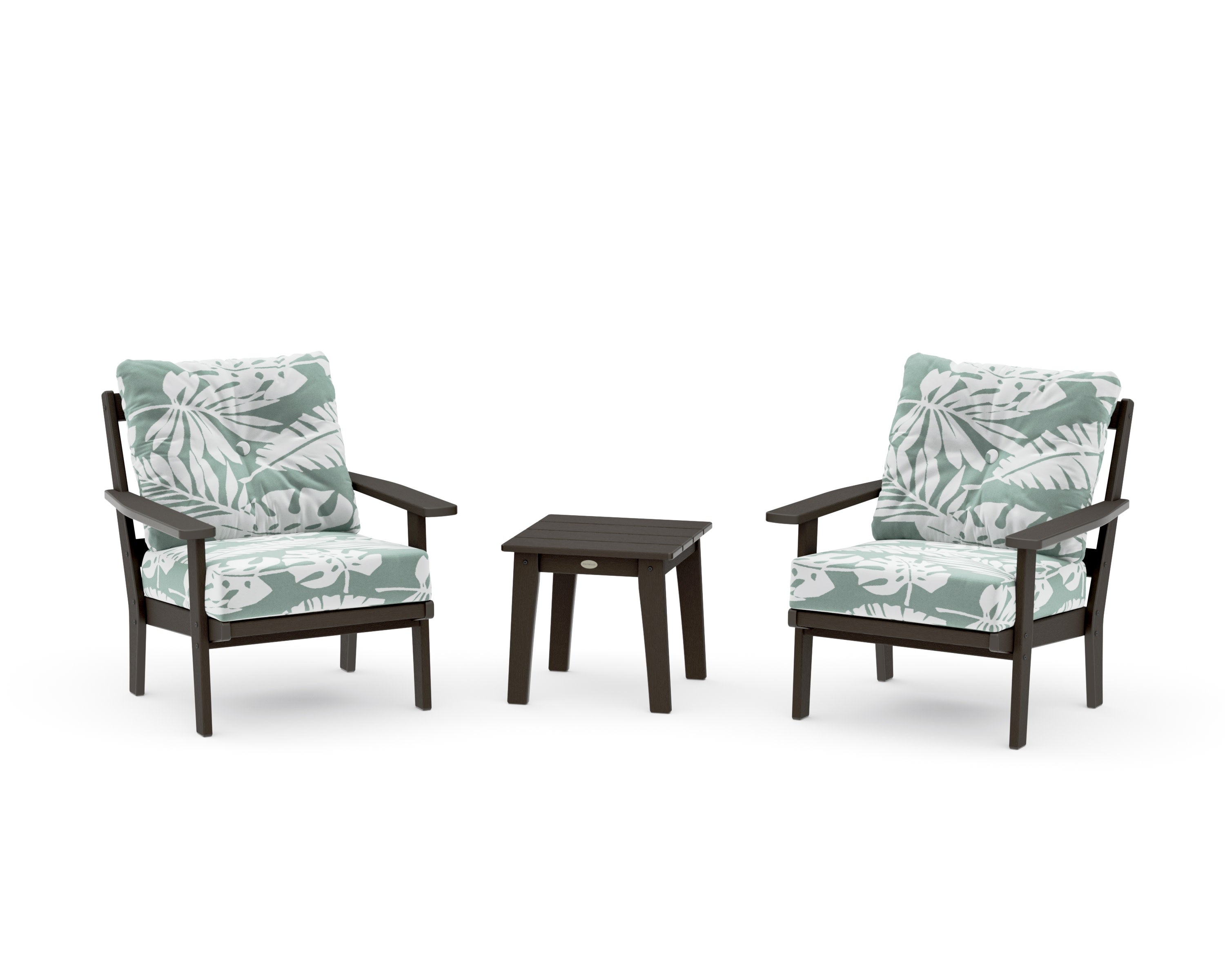 Prairie 3-Piece Deep Seating Set in Vintage Coffee / Leaf Glacier Spa