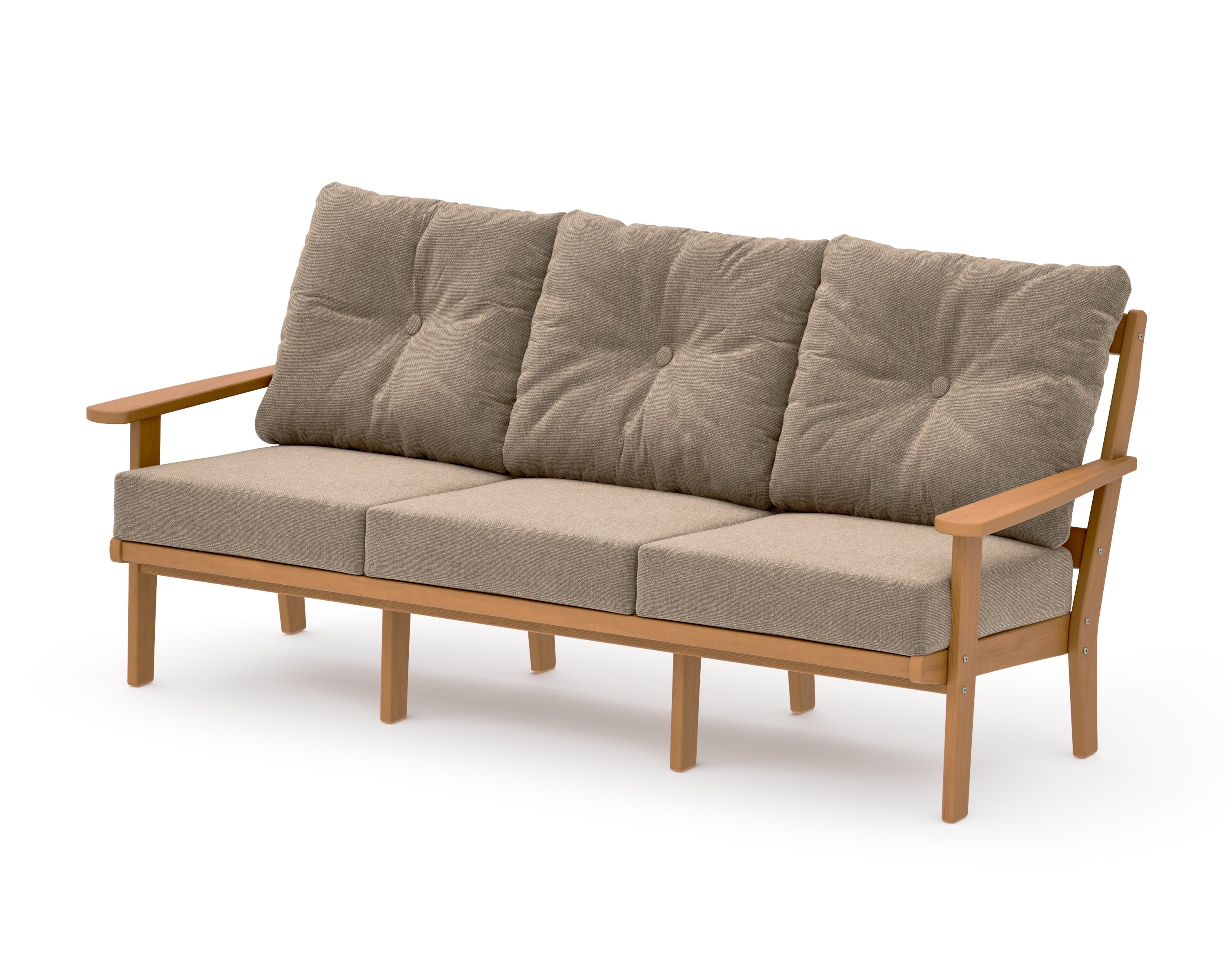 Mission Deep Seating Sofa in Natural / Spiced Burlap