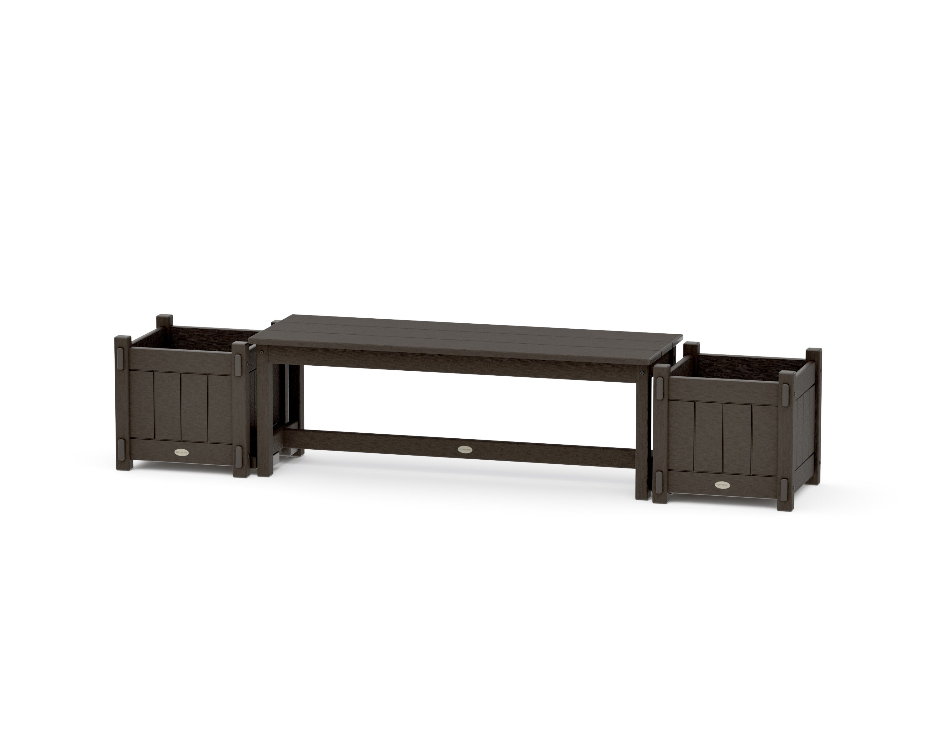 48" Vineyard Straight Planter Bench Set in Vintage Coffee