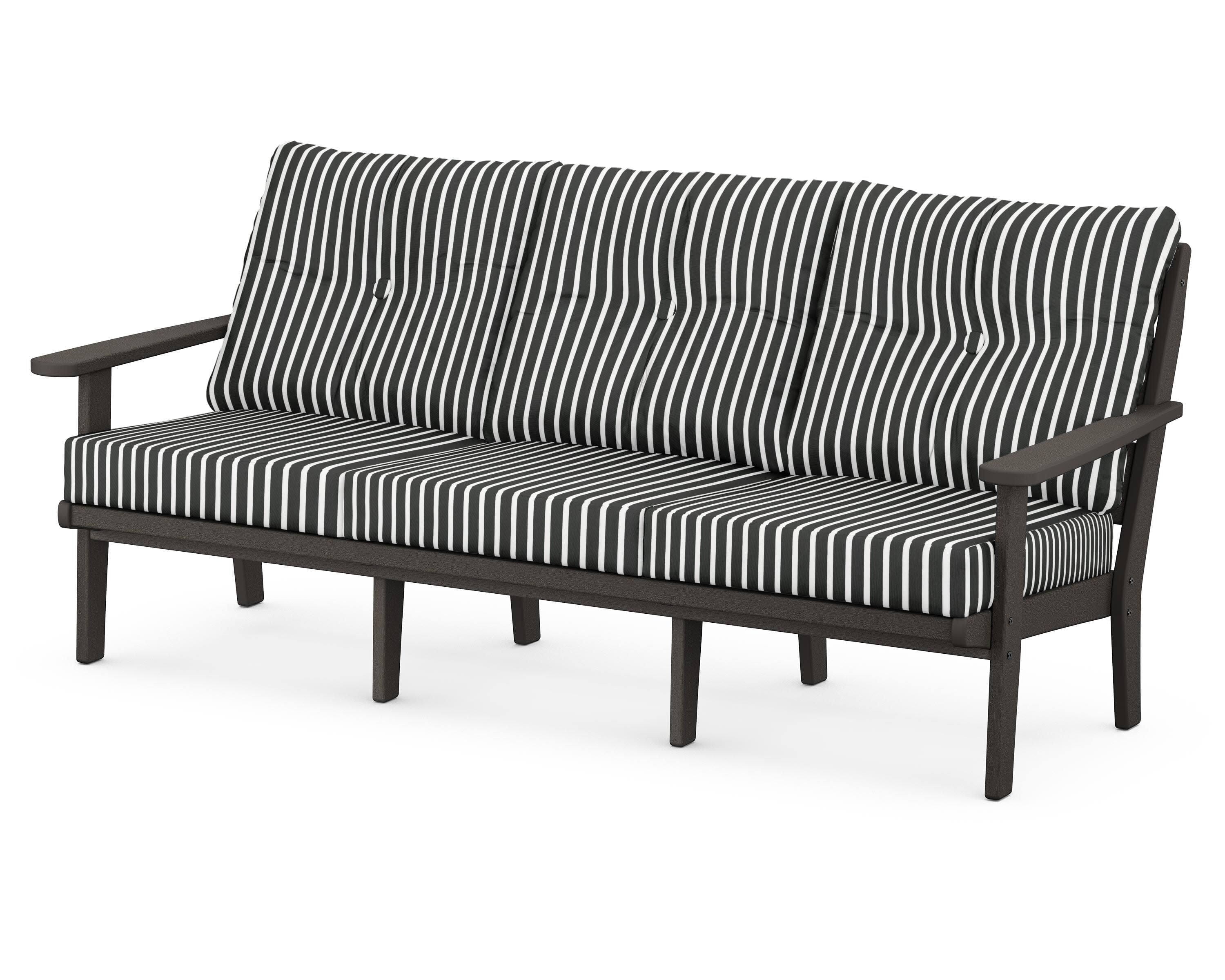 Lakeside Deep Seating Sofa in Vintage Coffee / Shore Classic
