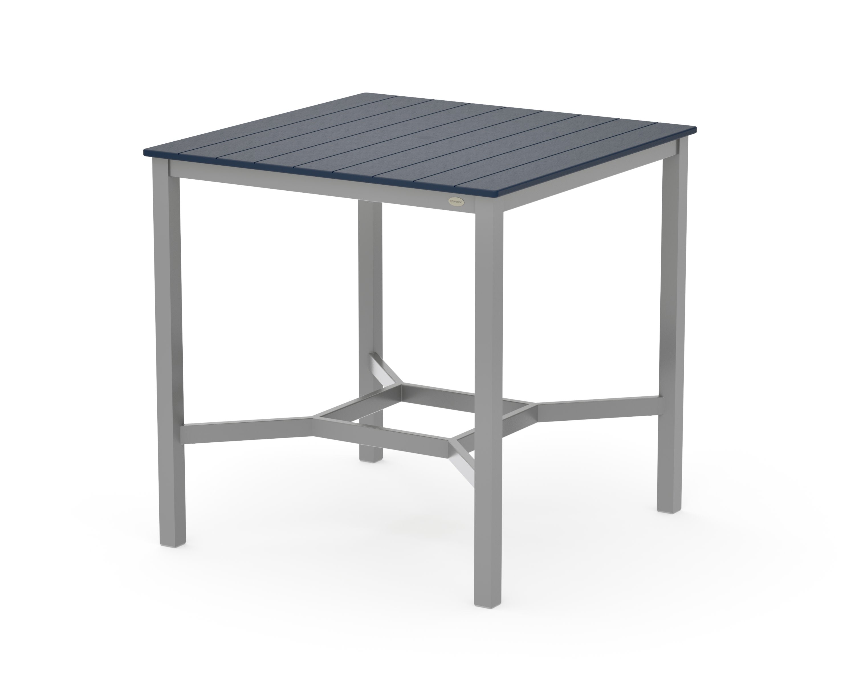 Main Street 42 x 42 Bar Table in Silver / Navy