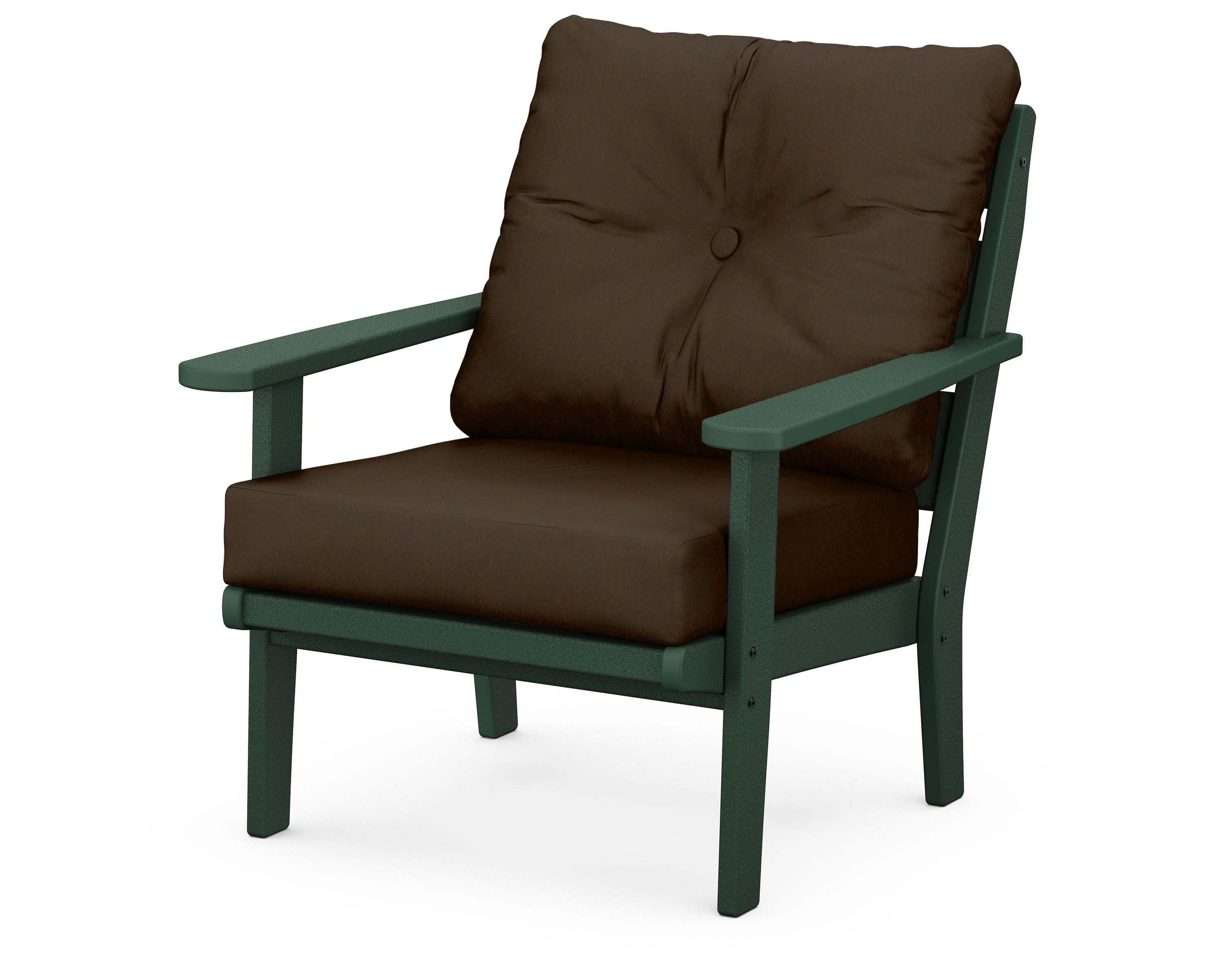 Lakeside Deep Seating Chair in Green / Canvas Java