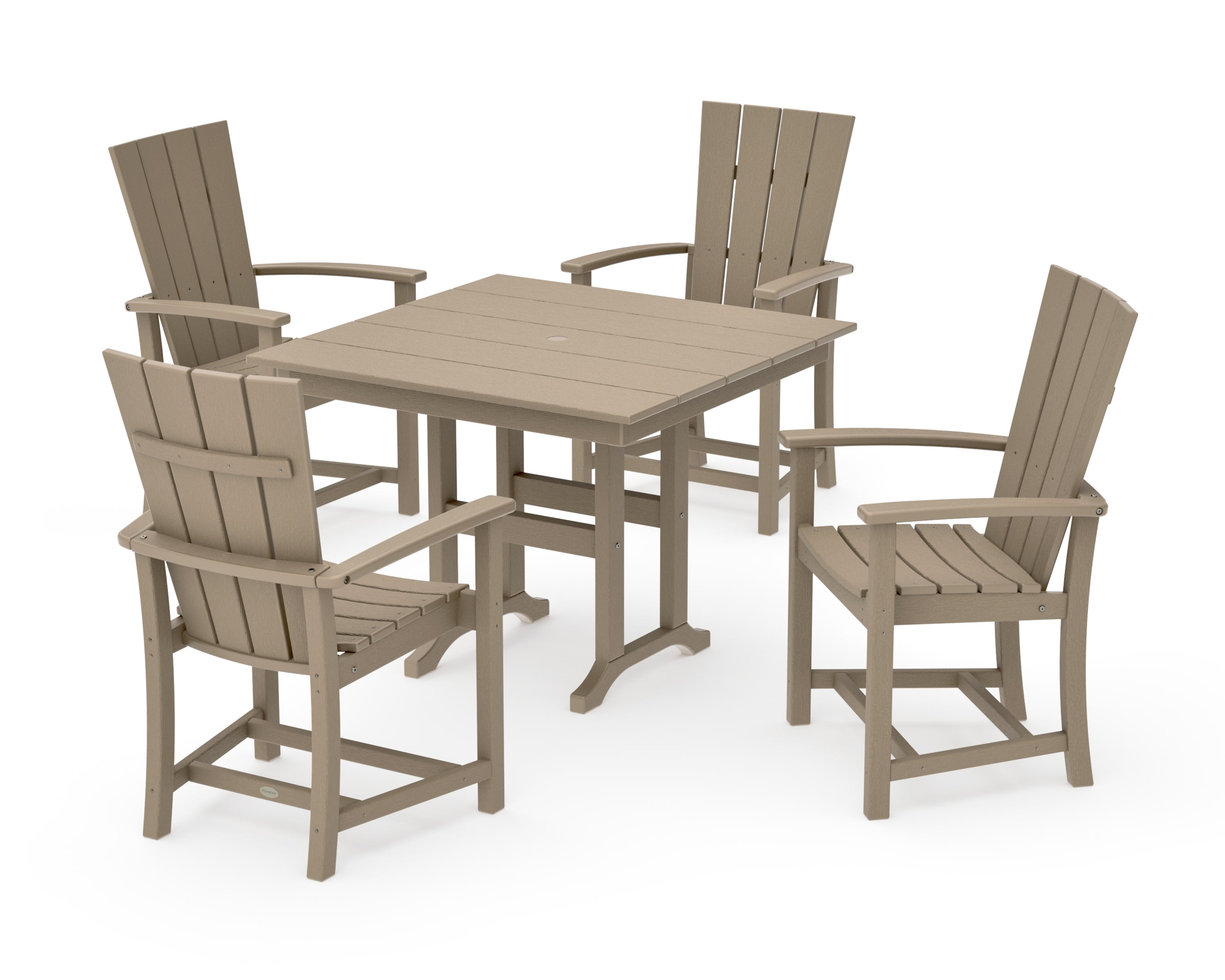 Quattro 5-Piece Farmhouse Dining Set in Vintage Sahara