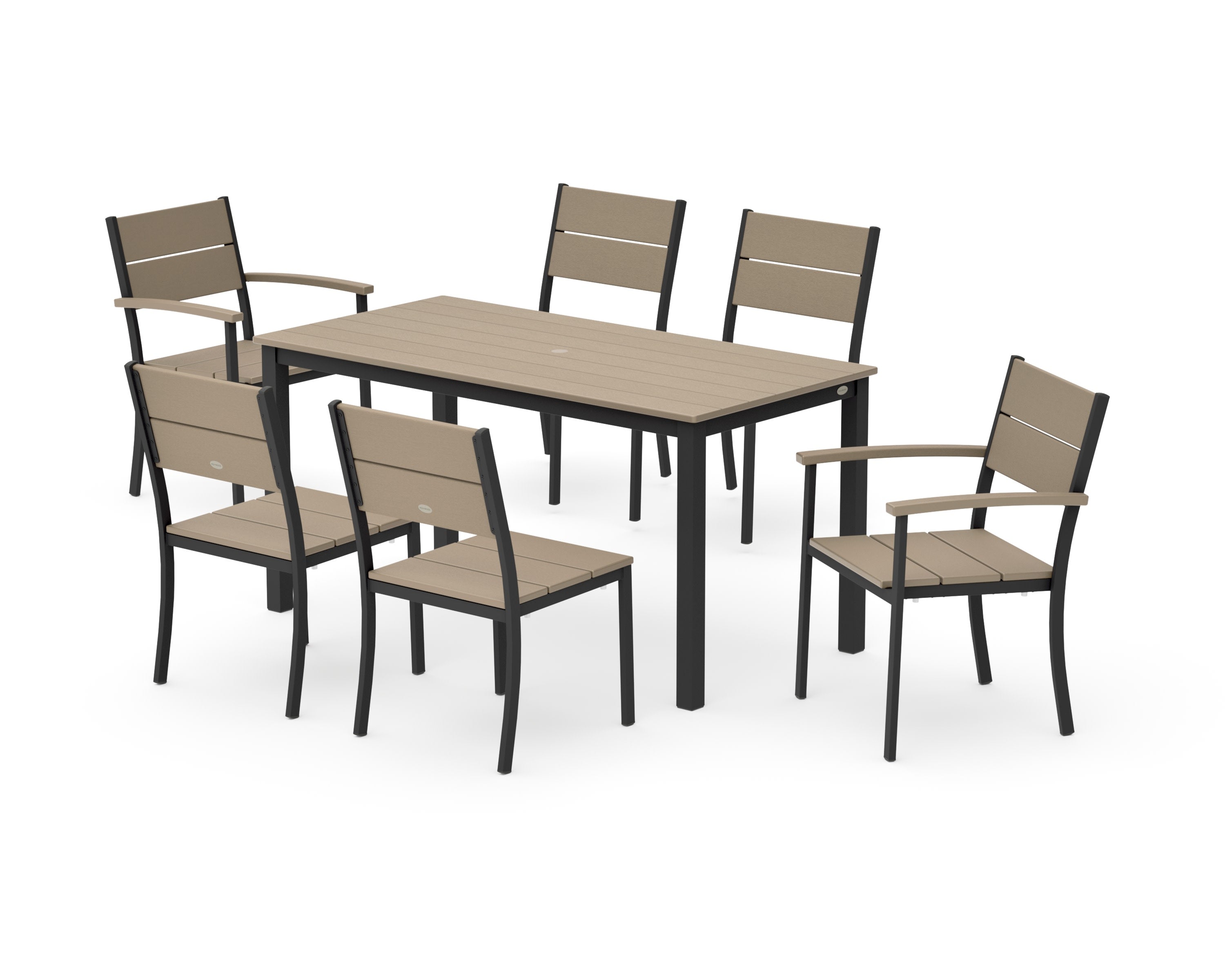 Main Street 7-Piece Dining Set in Black / Vintage Sahara