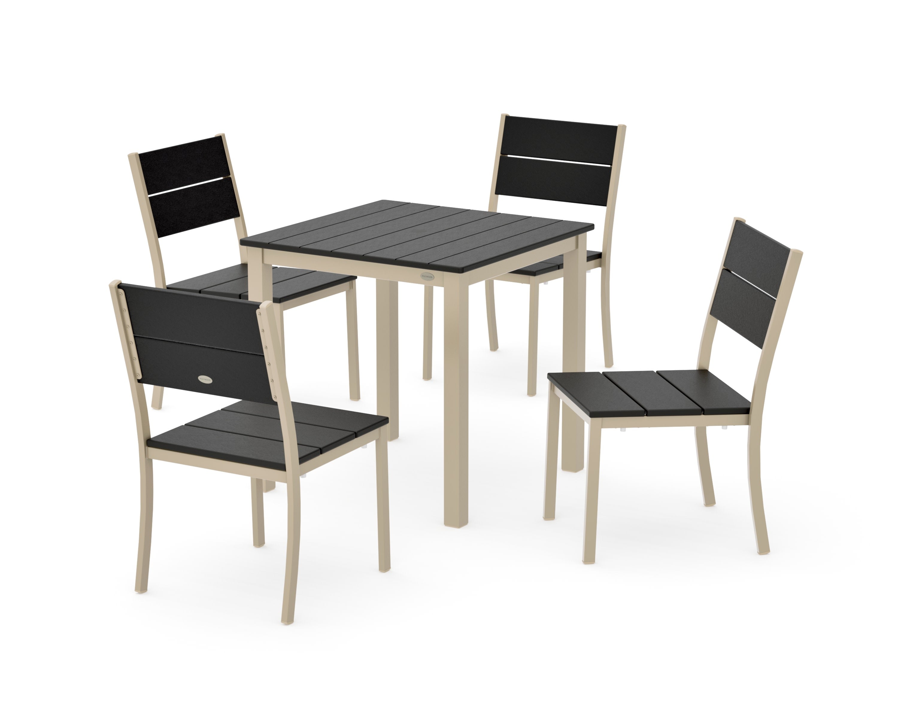 Main Street 5-Piece Square Dining Set- Small in Sand / Black