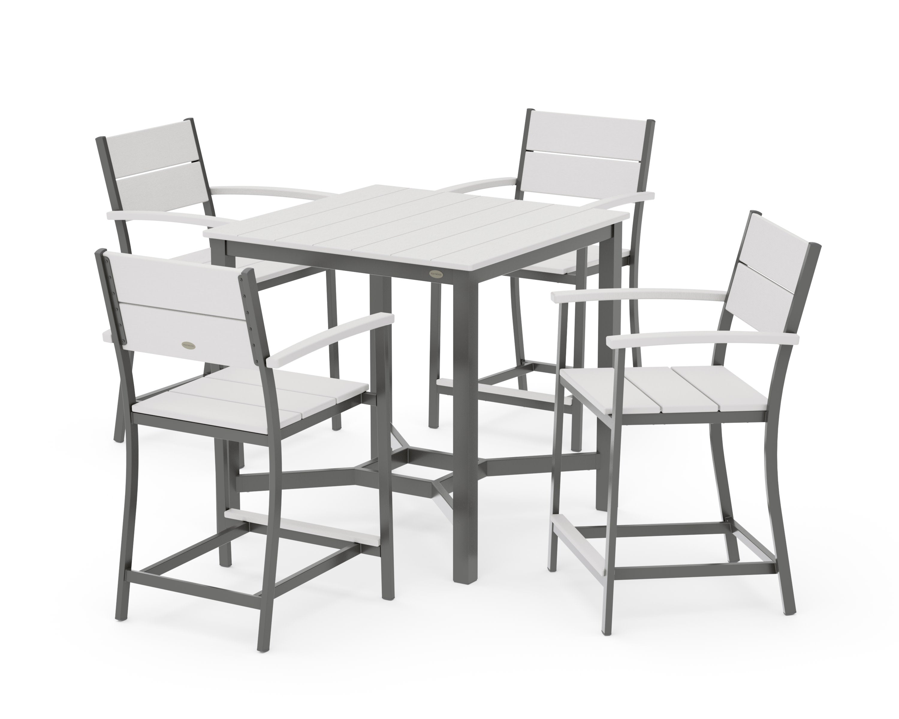 Main Street 5-Piece Counter Set in Charcoal / Vintage White