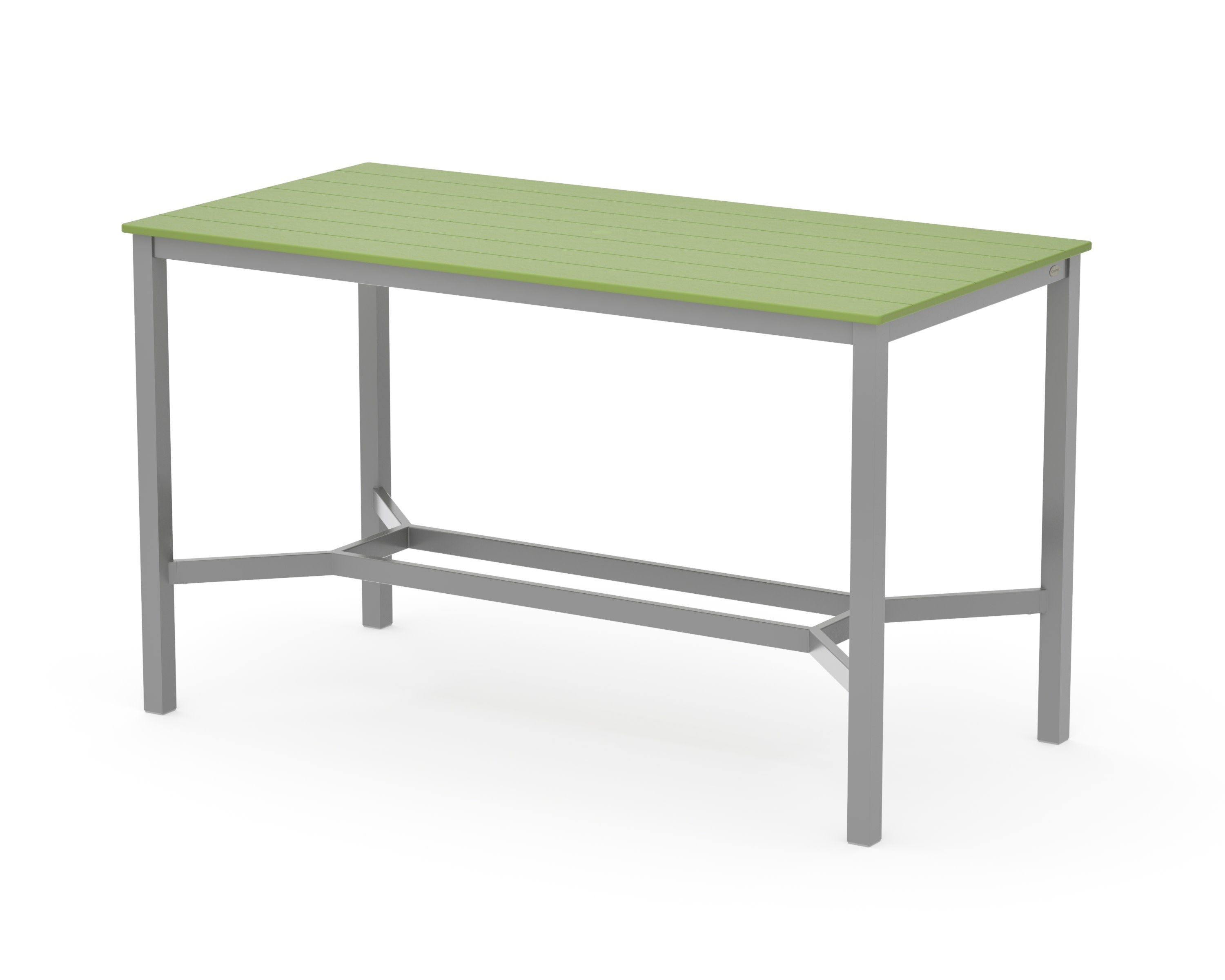 Main Street 36 x 72 Bar Table in Silver / Lime