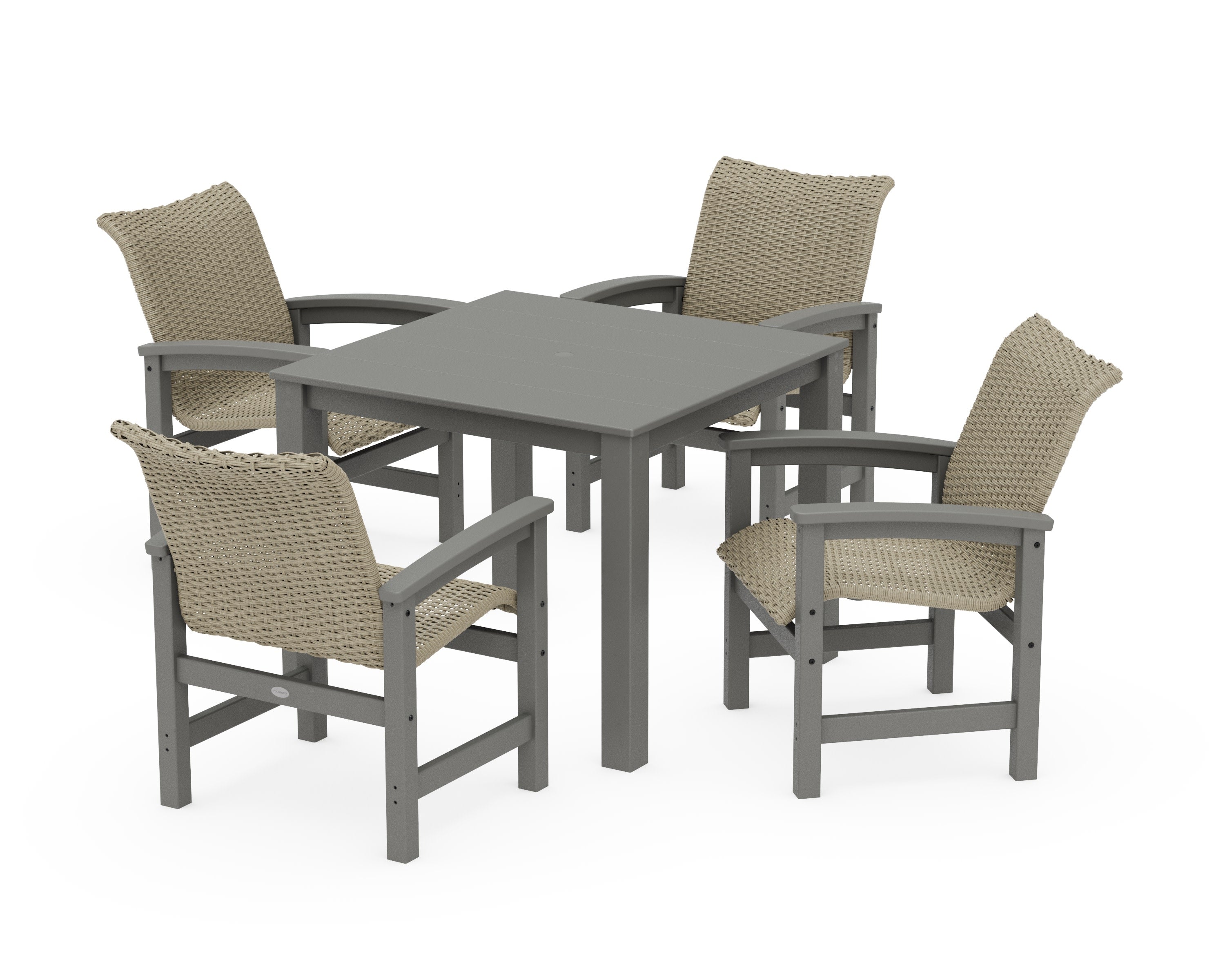 Coastal Woven 5-Piece Parsons Dining Set