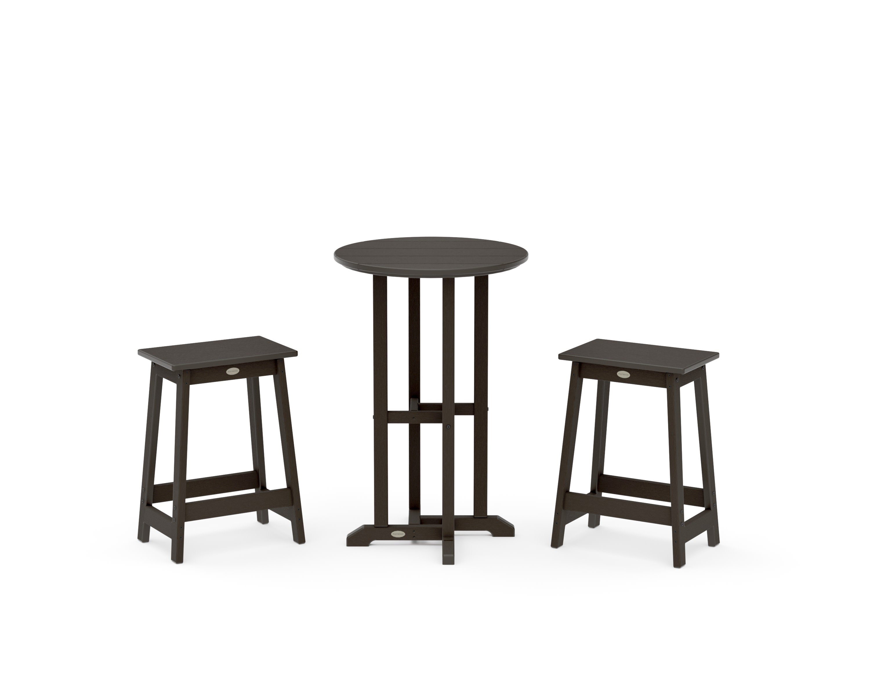 Modern Studio Counter Stool 3-Piece Bistro Set in Vintage Coffee