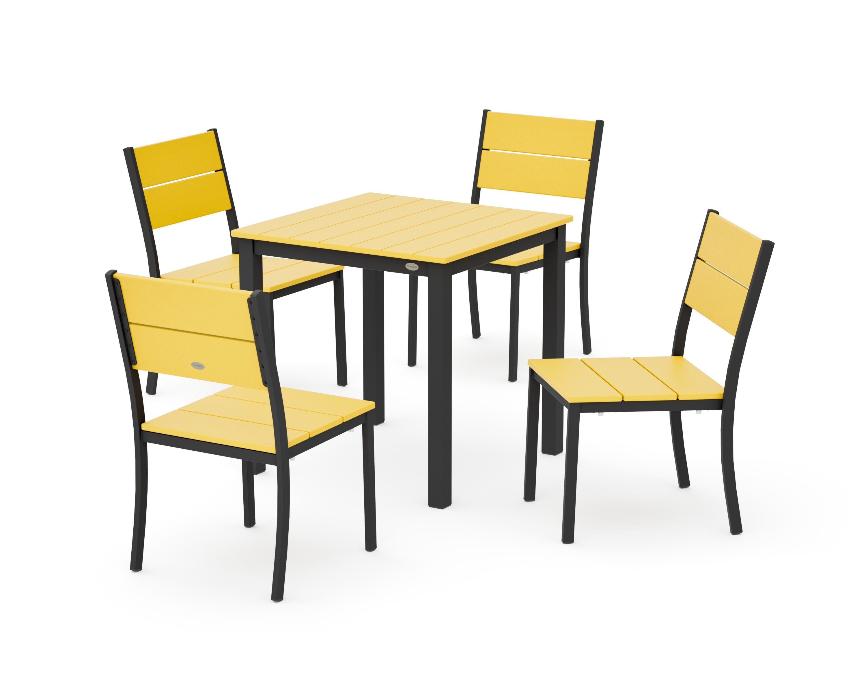 Main Street 5-Piece Square Dining Set- Small in Black / Lemon