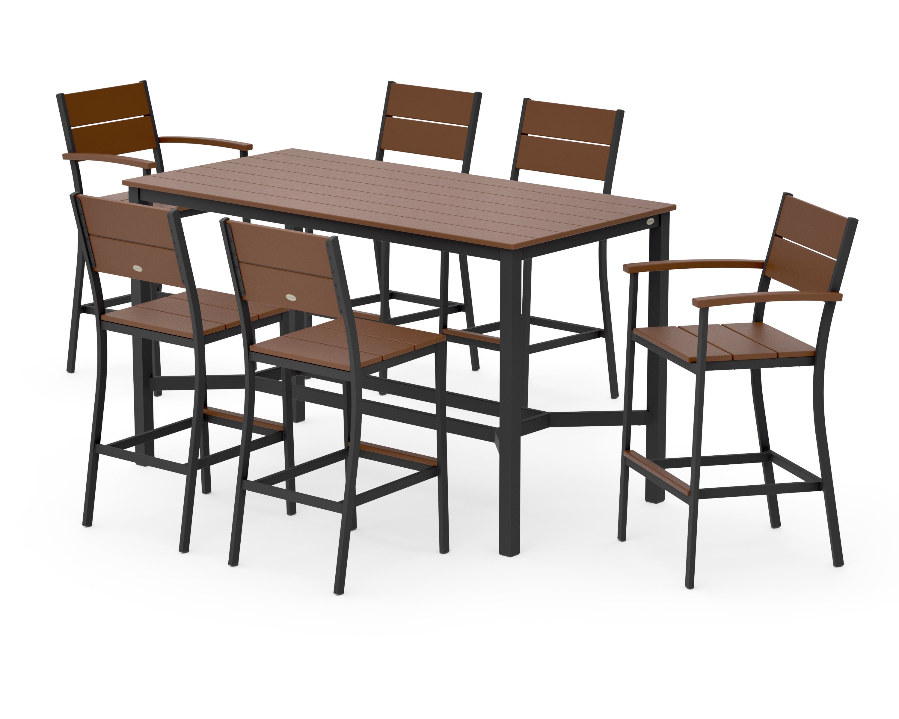 Main Street 7-Piece Bar Set in Black / Teak