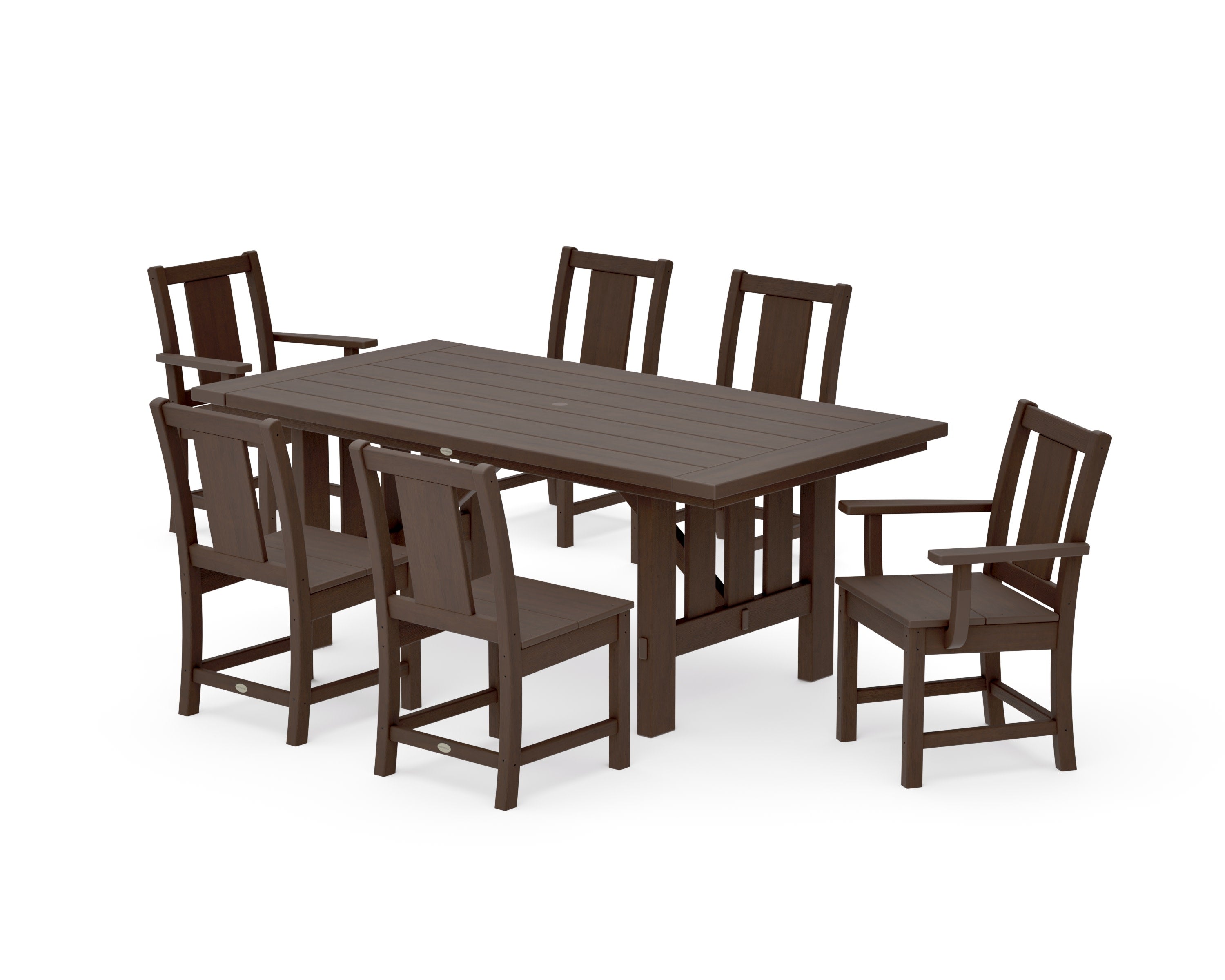 Prairie 7-Piece Dining Set with Mission Table in Kona