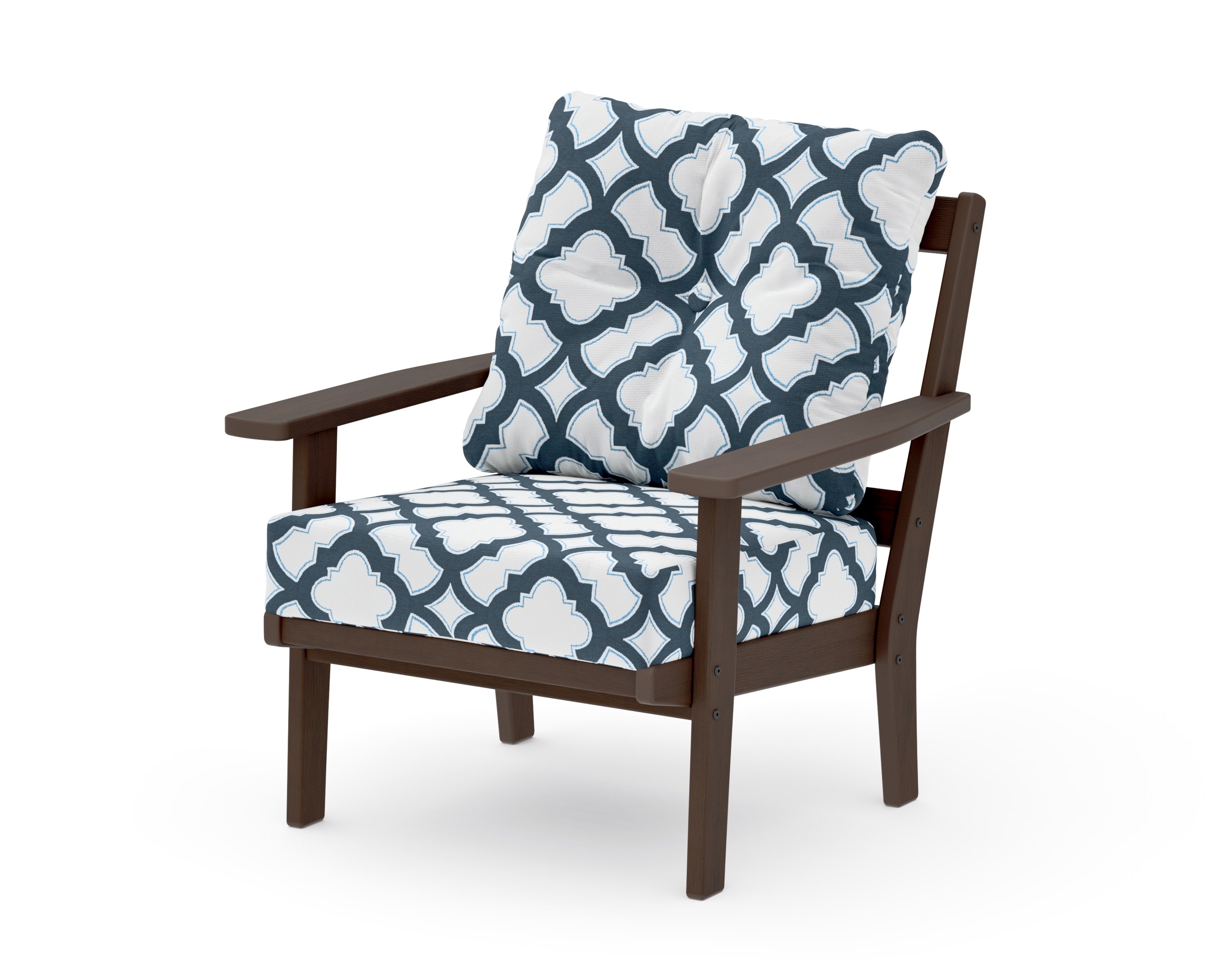 Oxford Deep Seating Chair in Kona / Trellis Marine Indigo