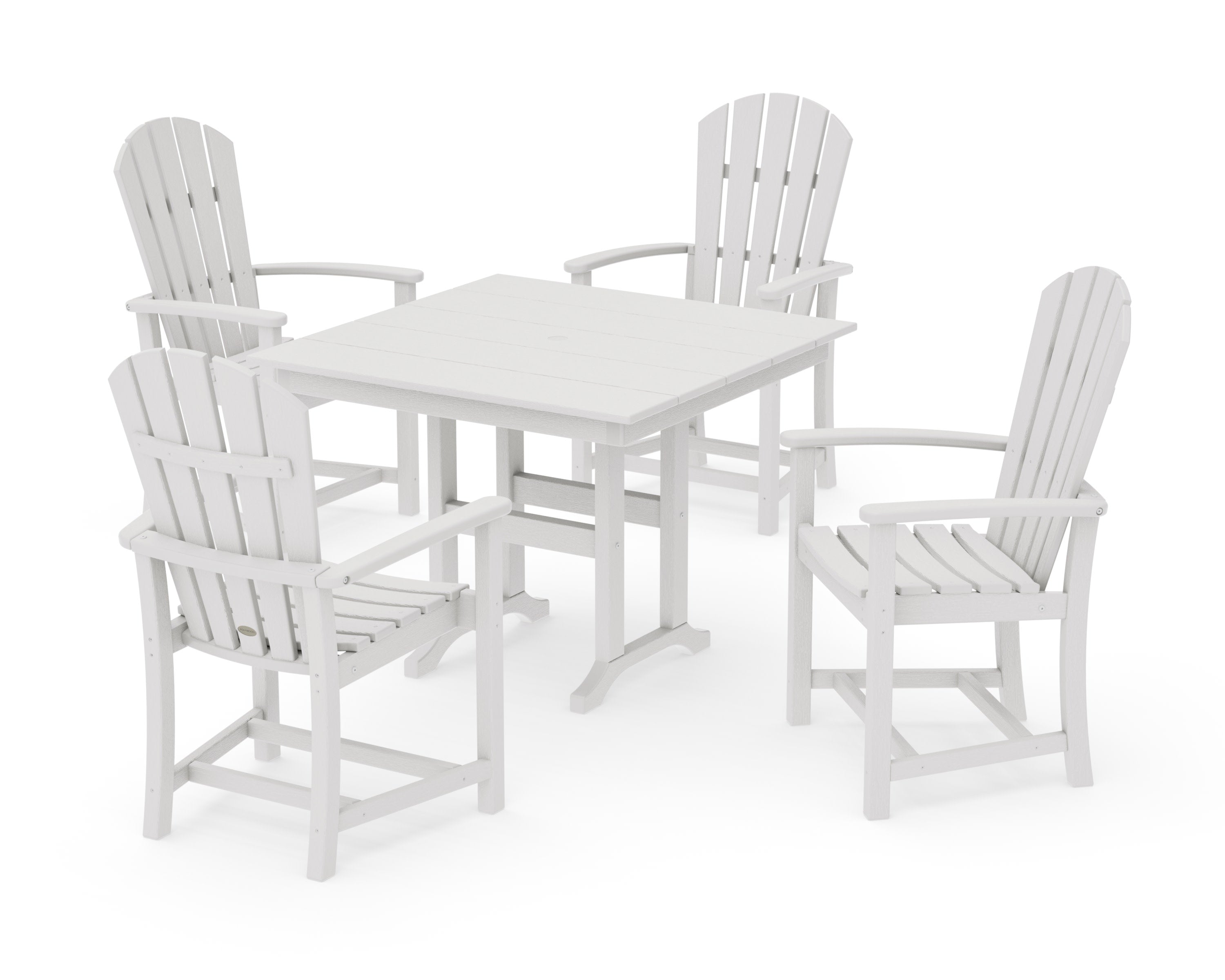 Palm Coast 5-Piece Farmhouse Dining Set in Vintage White