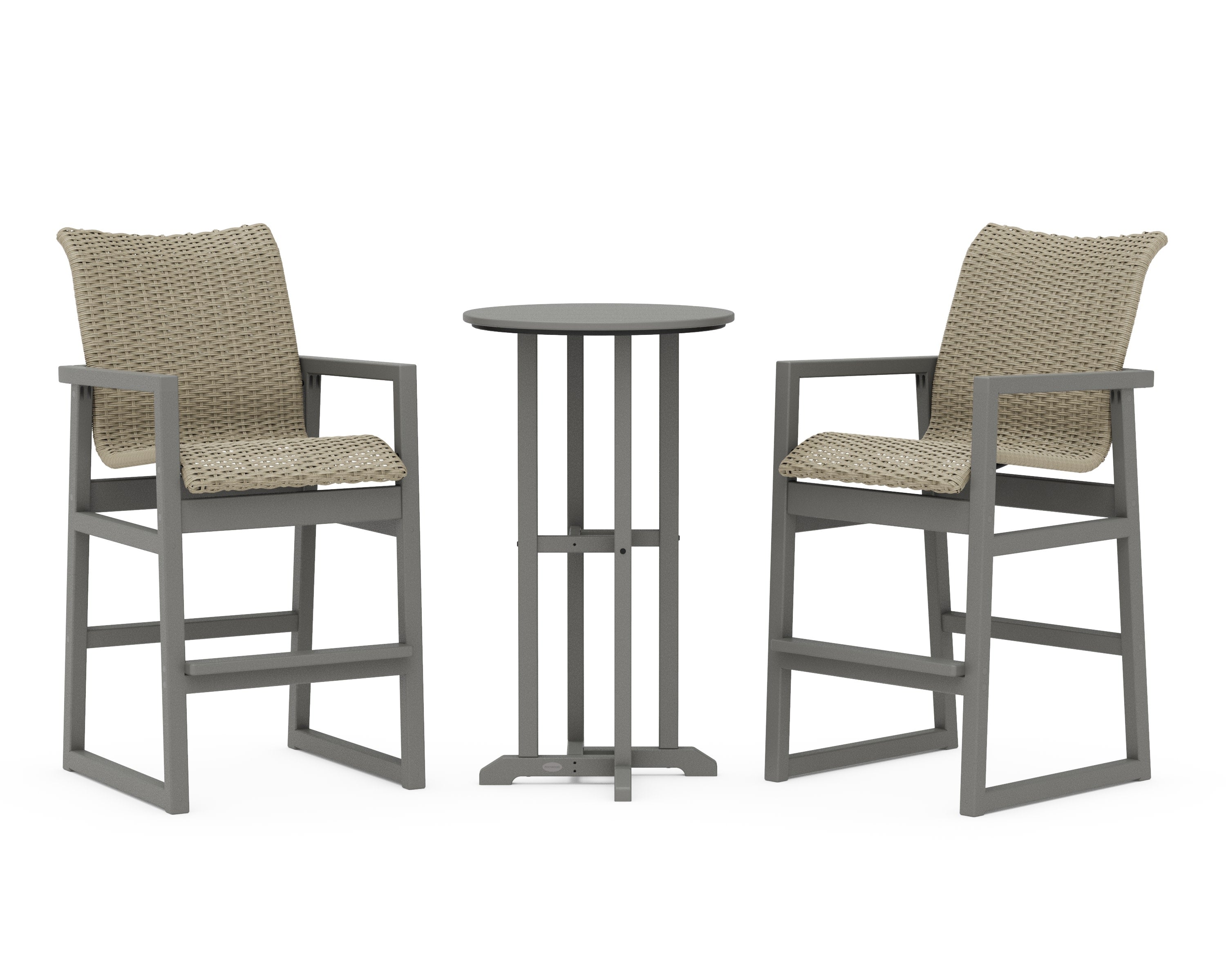 EDGE Woven 3-Piece Farmhouse Bar Set in Slate Grey / Dune Grass