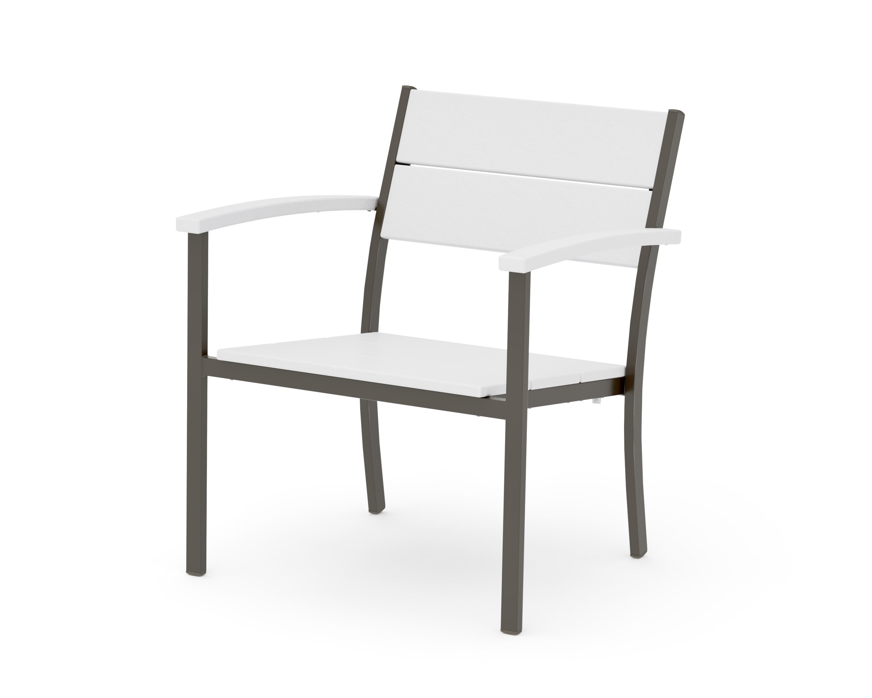 Main Street Stacking Lounge Arm Chair in Bronze / White
