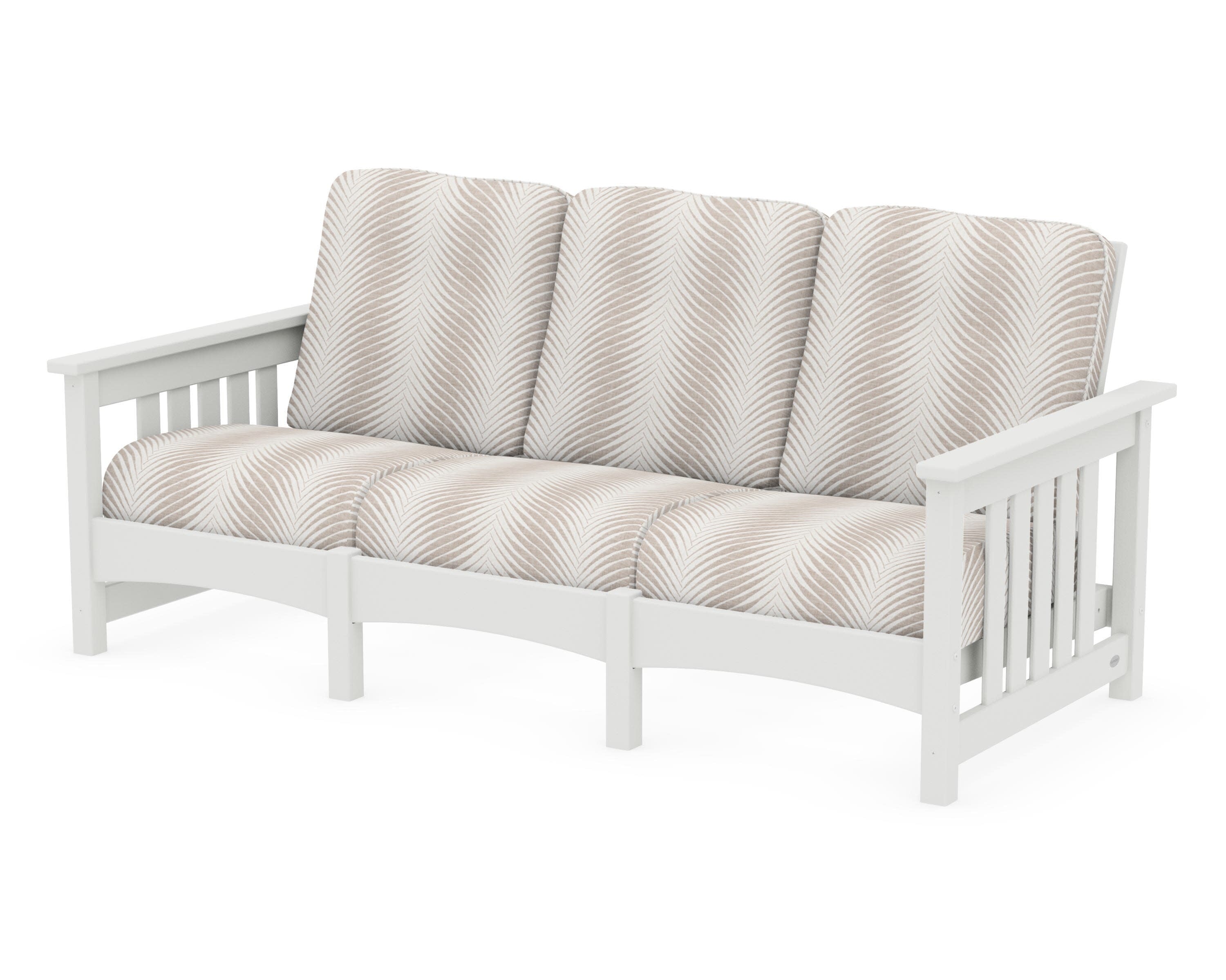 Club Mission Sofa in Vintage White / Clock Out Cloud