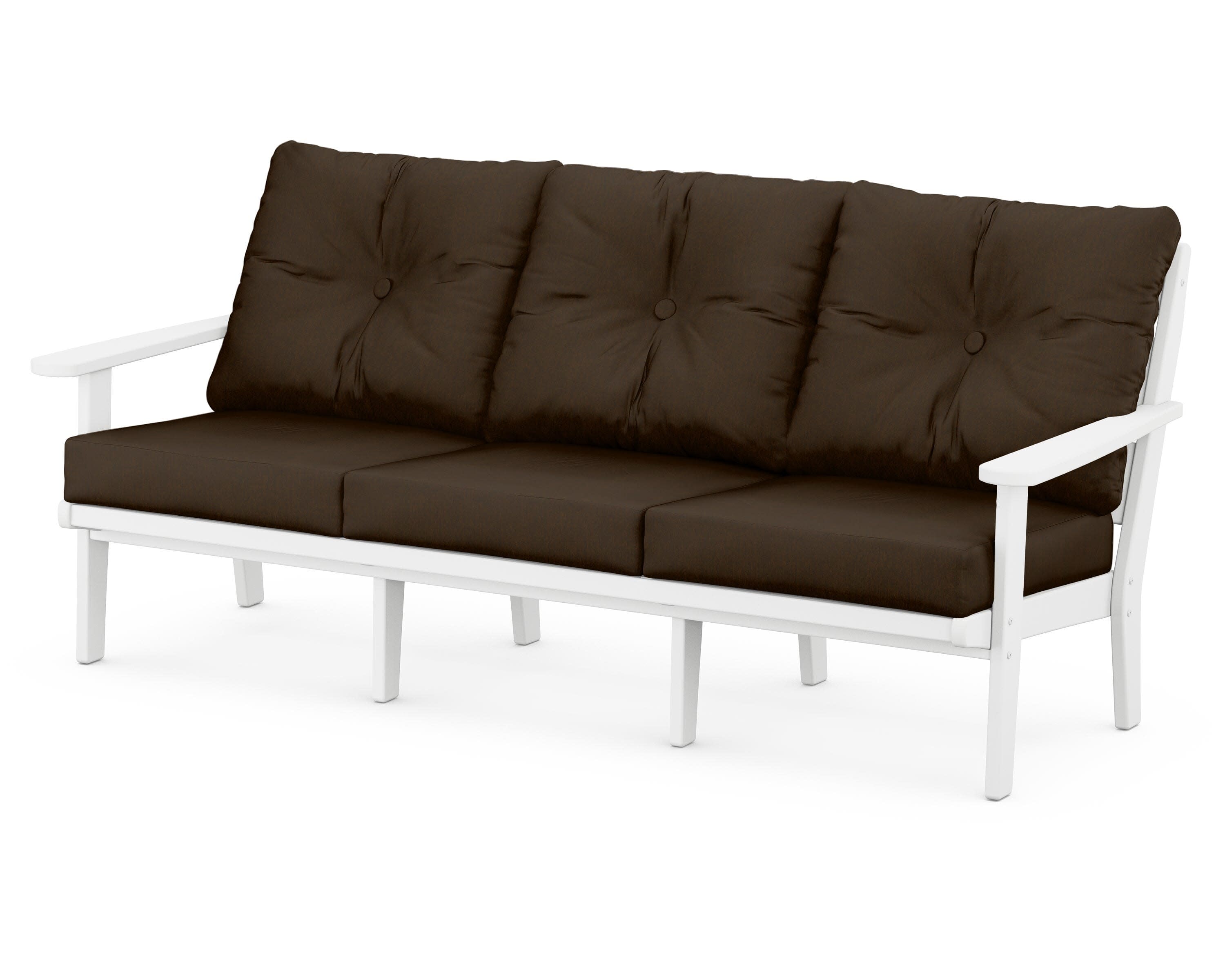 Lakeside Deep Seating Sofa in White / Canvas Java