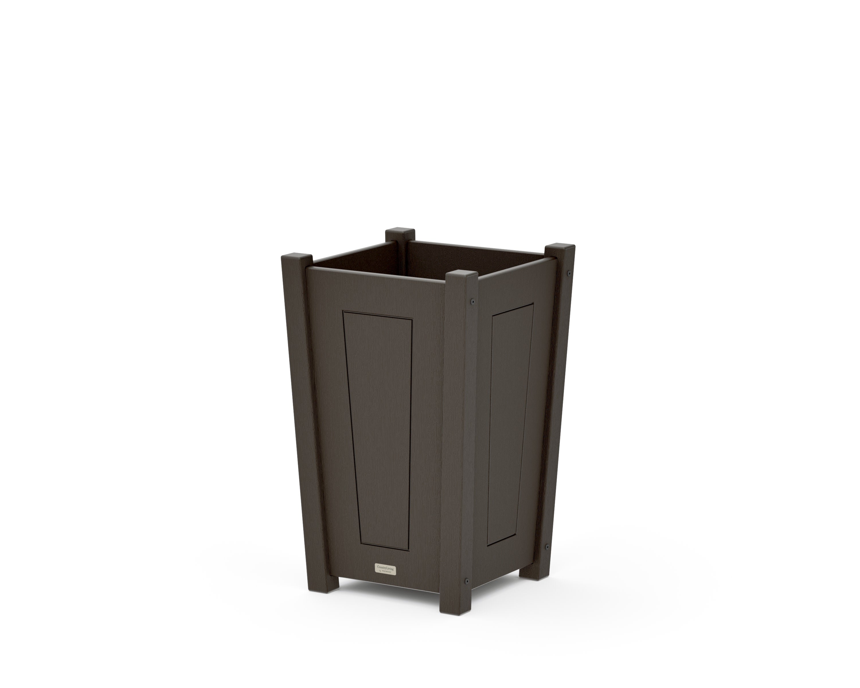 Country Living Tapered Square Short Planter Box in Vintage Coffee