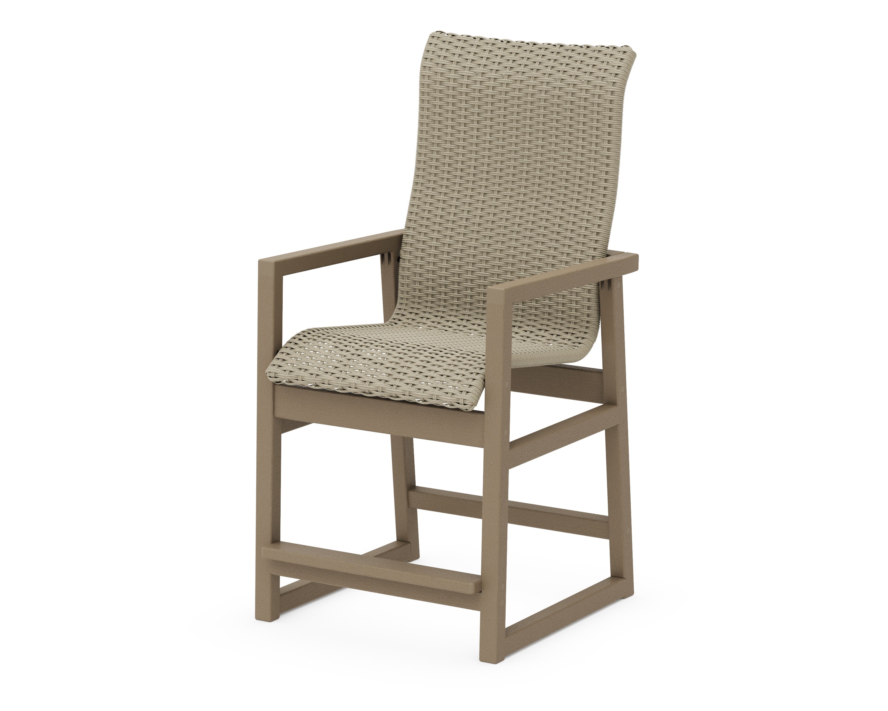 EDGE Woven High-Back Counter Arm Chair in Vintage Sahara / Dune Grass