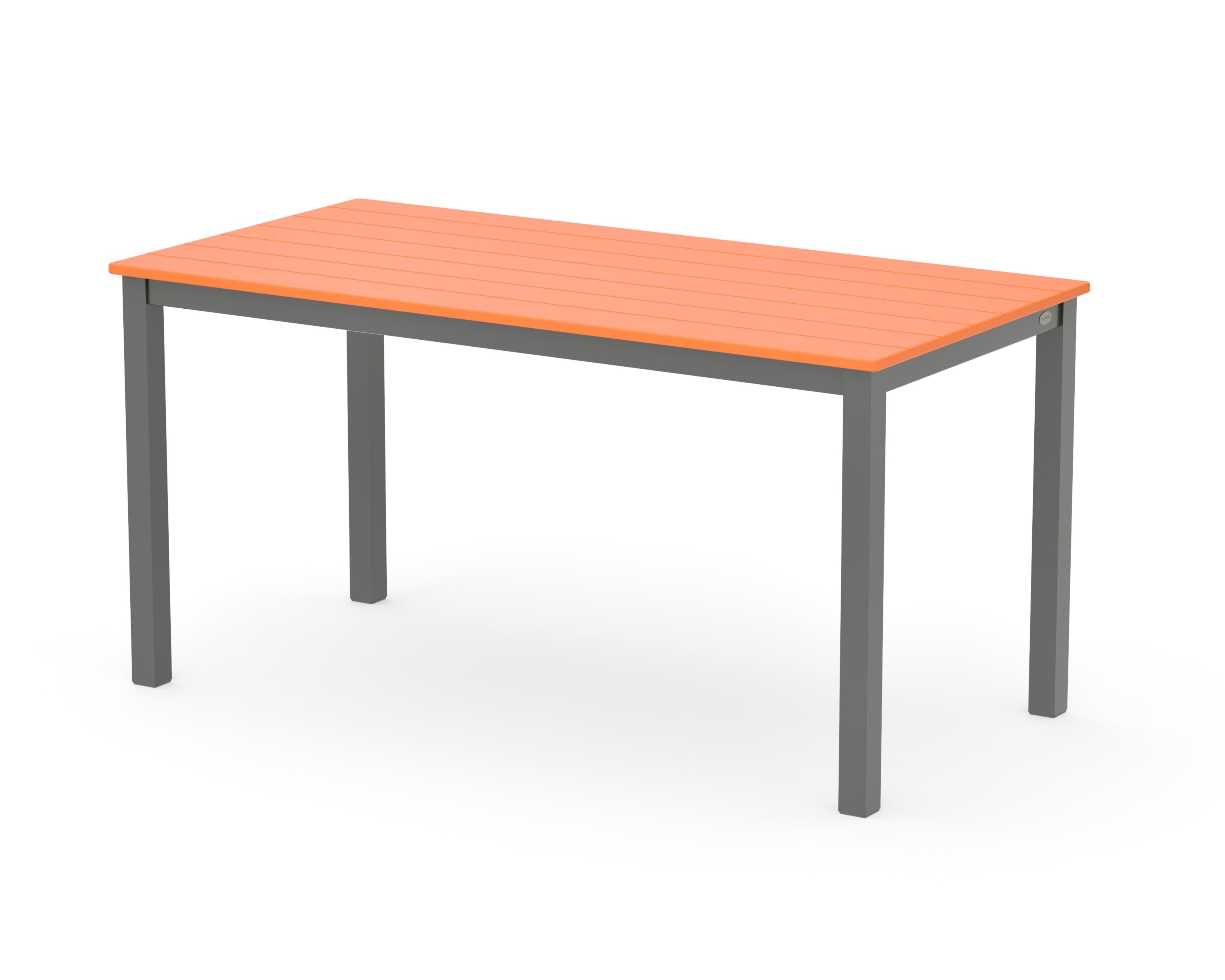 Main Street 30 x 60 Dining Table in Charcoal / Tangerine