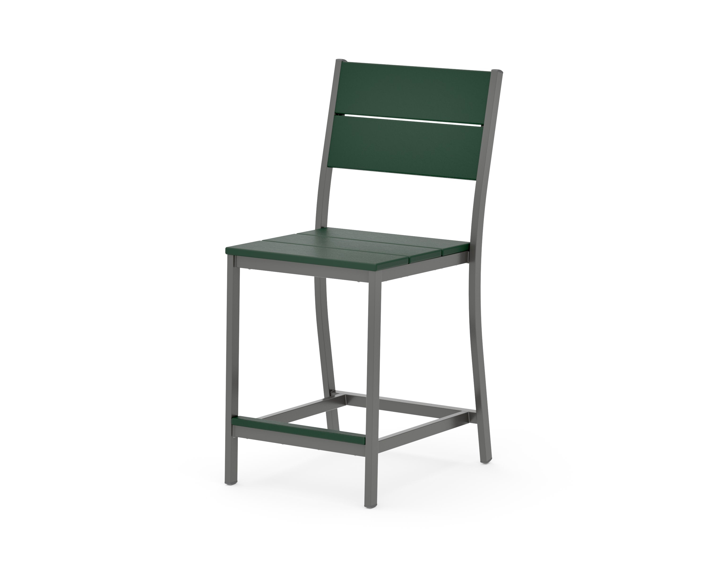 Main Street Counter Side Chair in Charcoal / Green