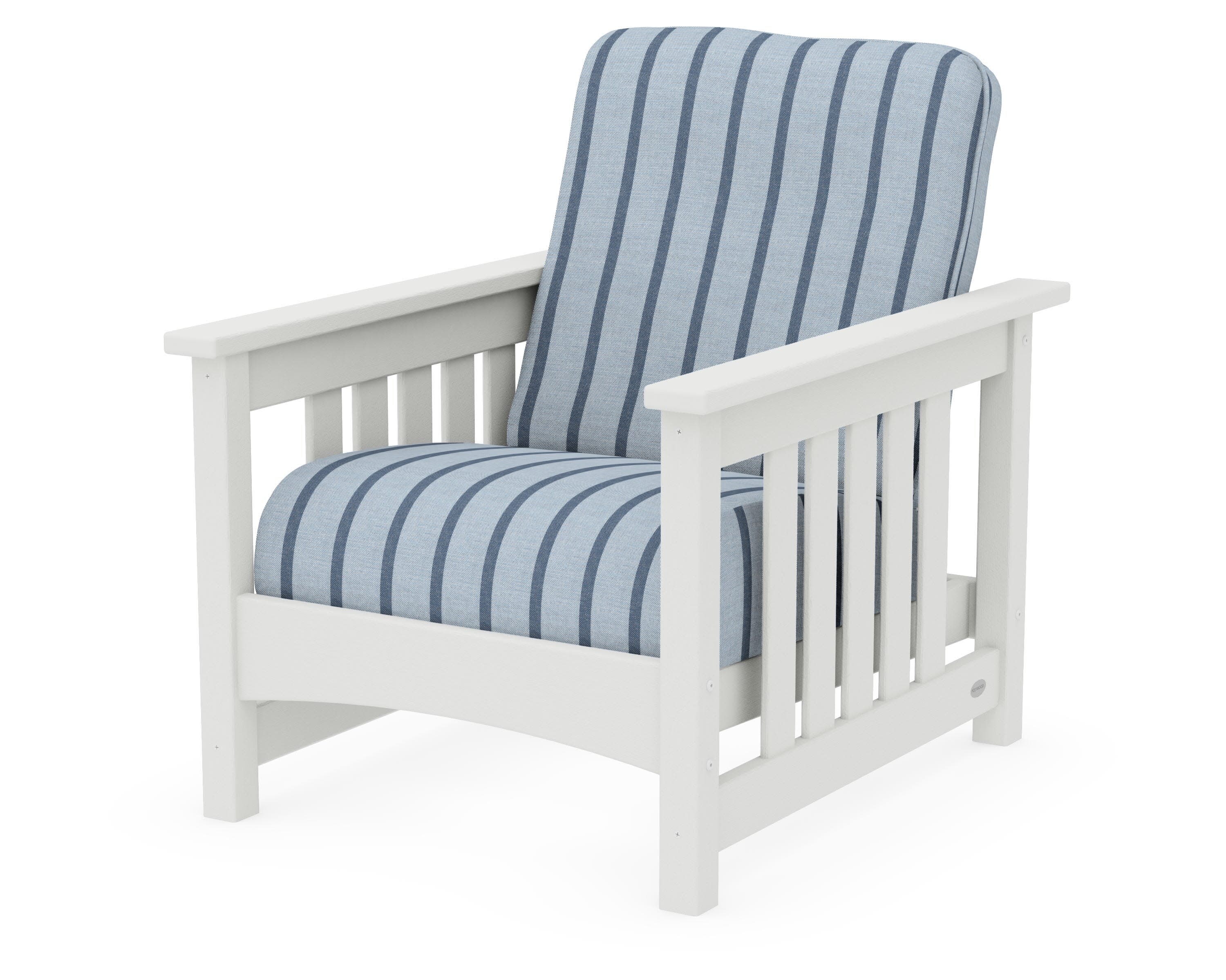 Club Mission Chair in Vintage White / Unwind Sky