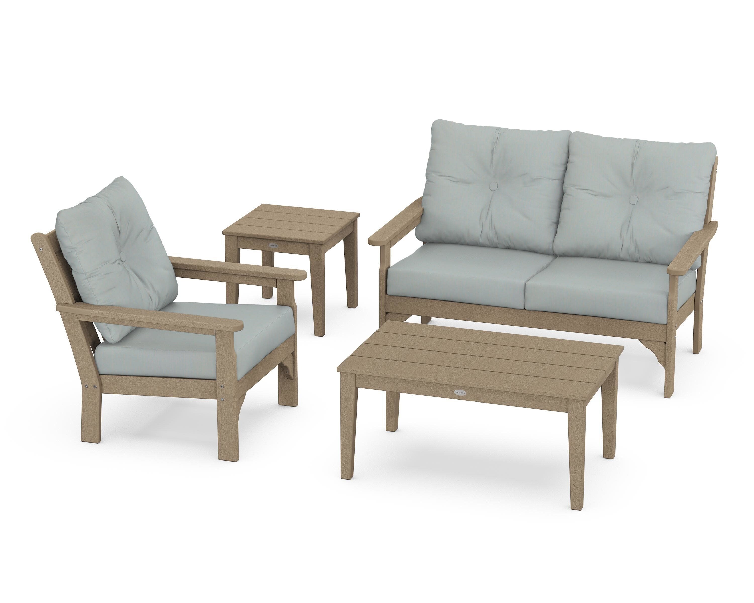 Vineyard 4-Piece Deep Seating Set in Vintage Sahara / Spa
