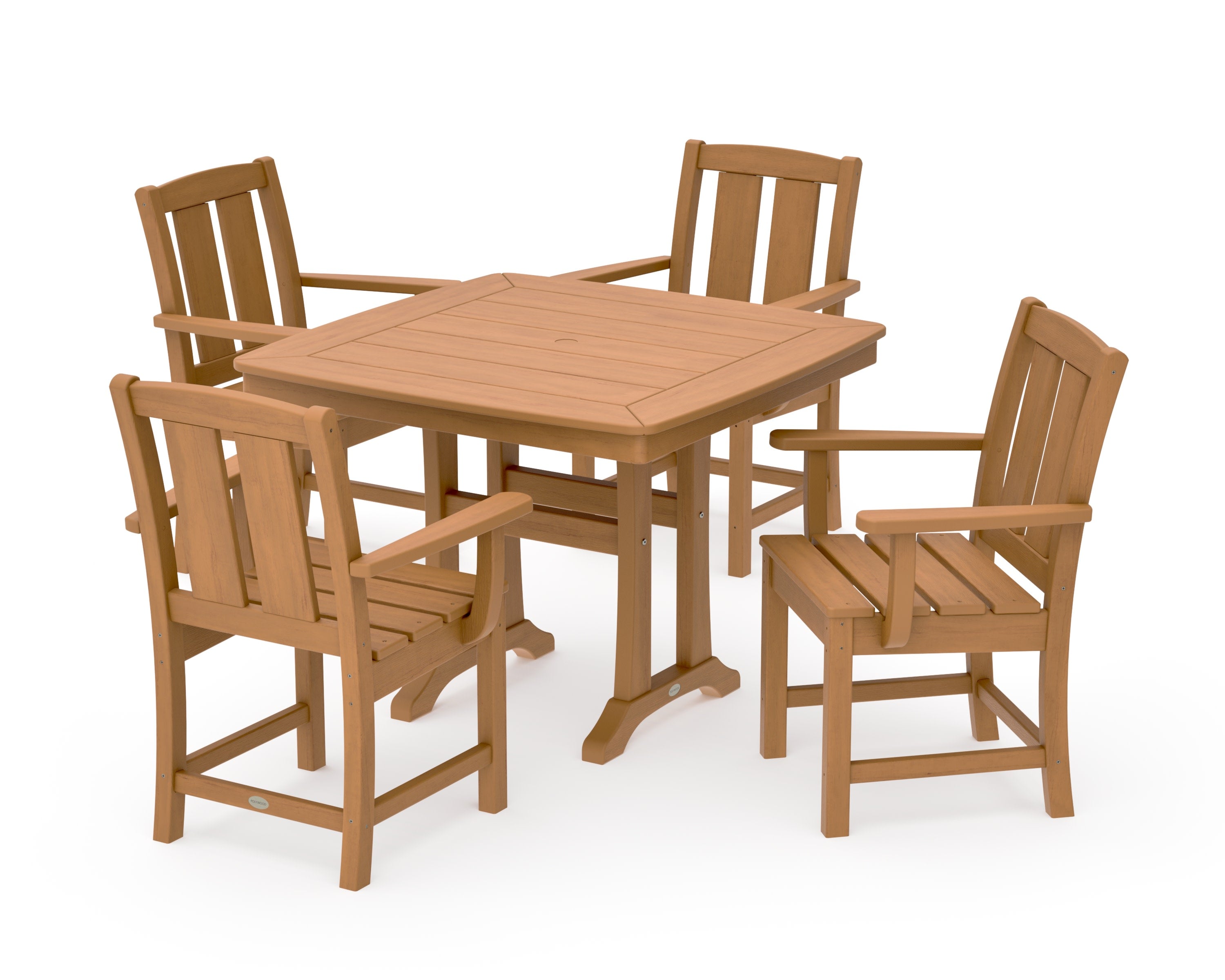 Mission 5-Piece Dining Set with Trestle Legs in Natural