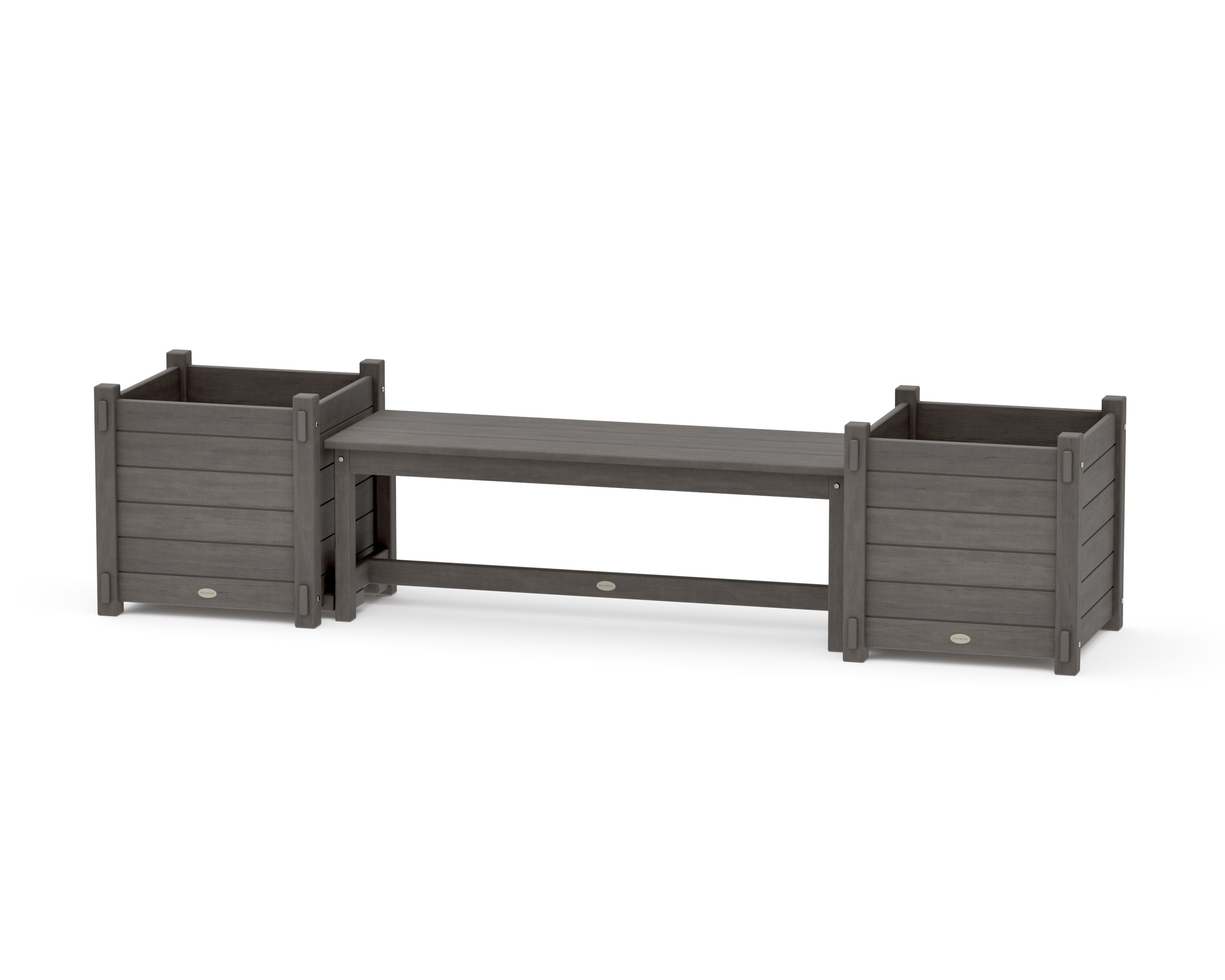 48" Nautical Straight Planter Bench Set - Large in Driftwood