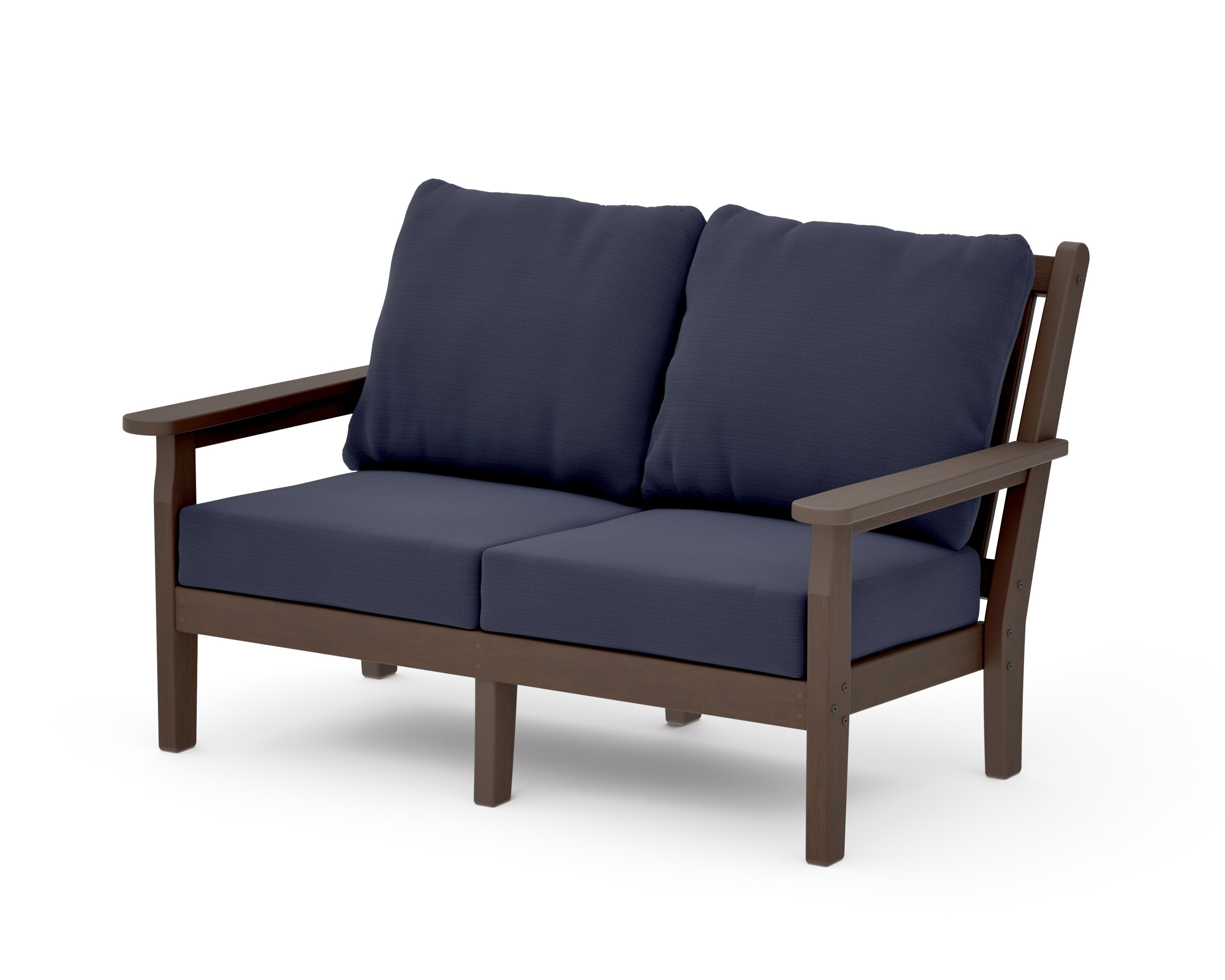 Chippendale Deep Seating Loveseat in Kona / Navy Linen