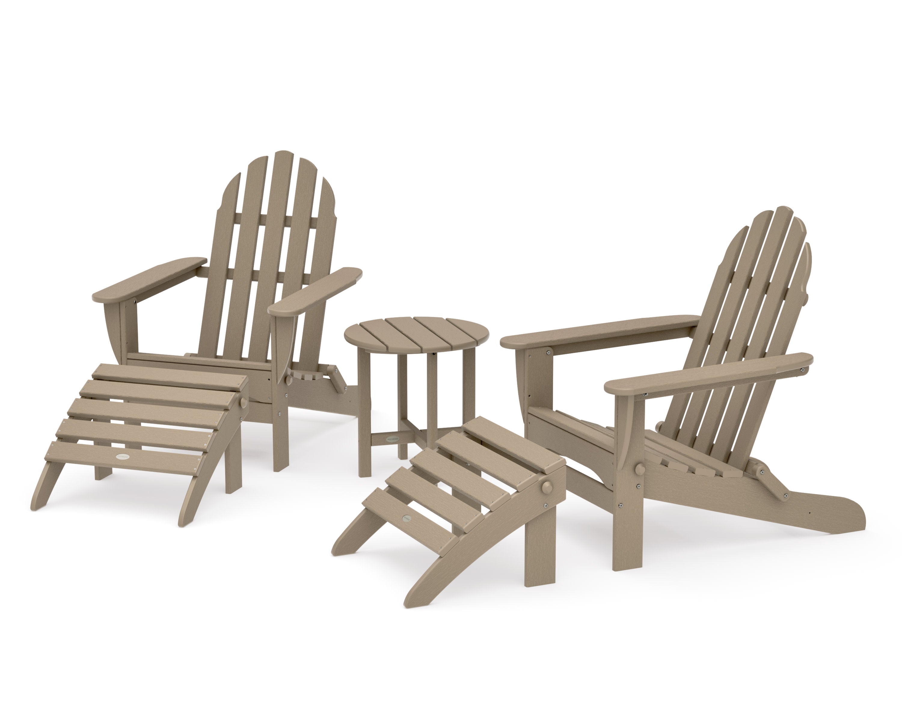 Classic Adirondack 5-Piece Casual Set in Vintage Sahara