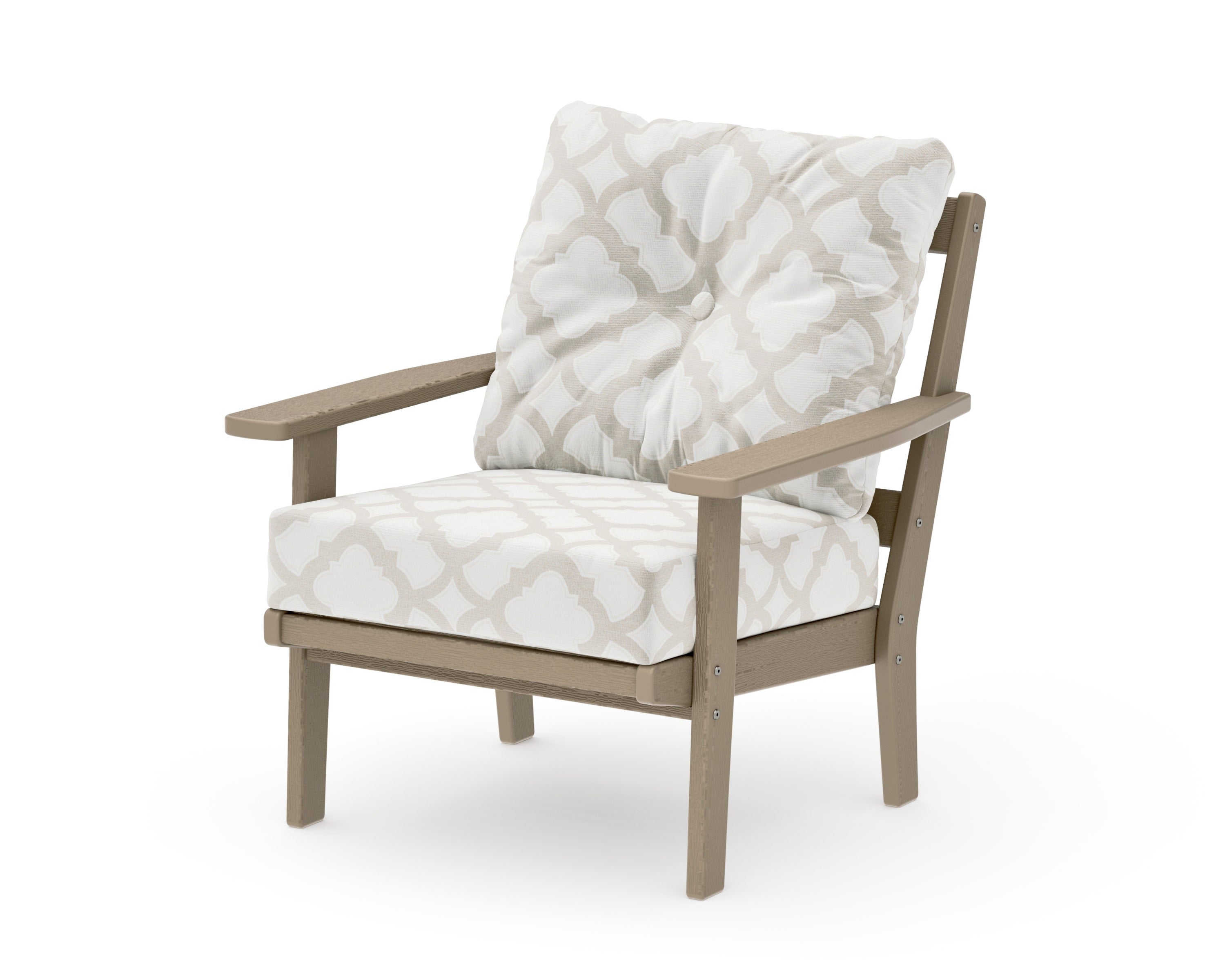 Prairie Deep Seating Chair in Vintage Sahara / Trellis Dune Burlap