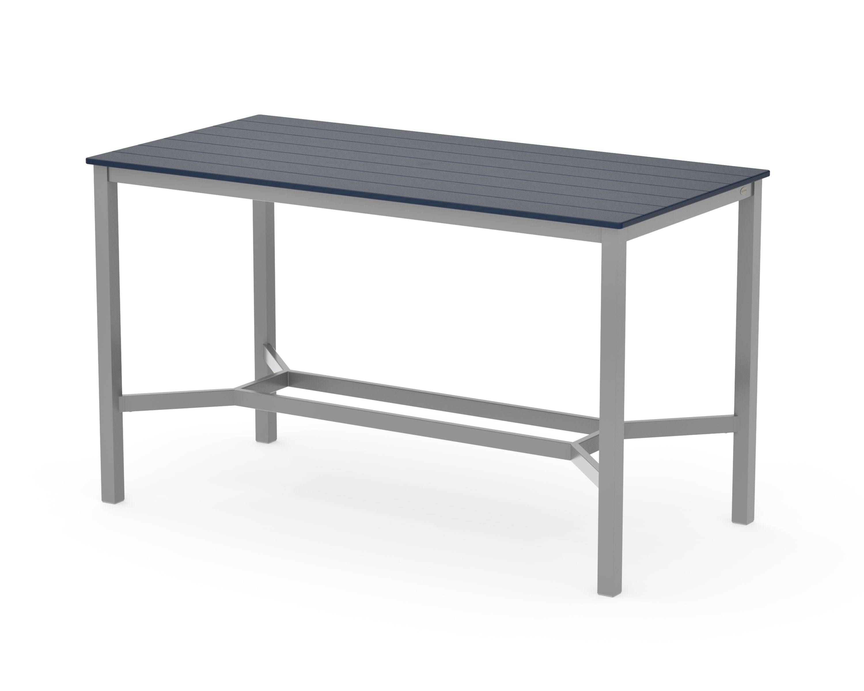 Main Street 36 x 72 Bar Table in Silver / Navy