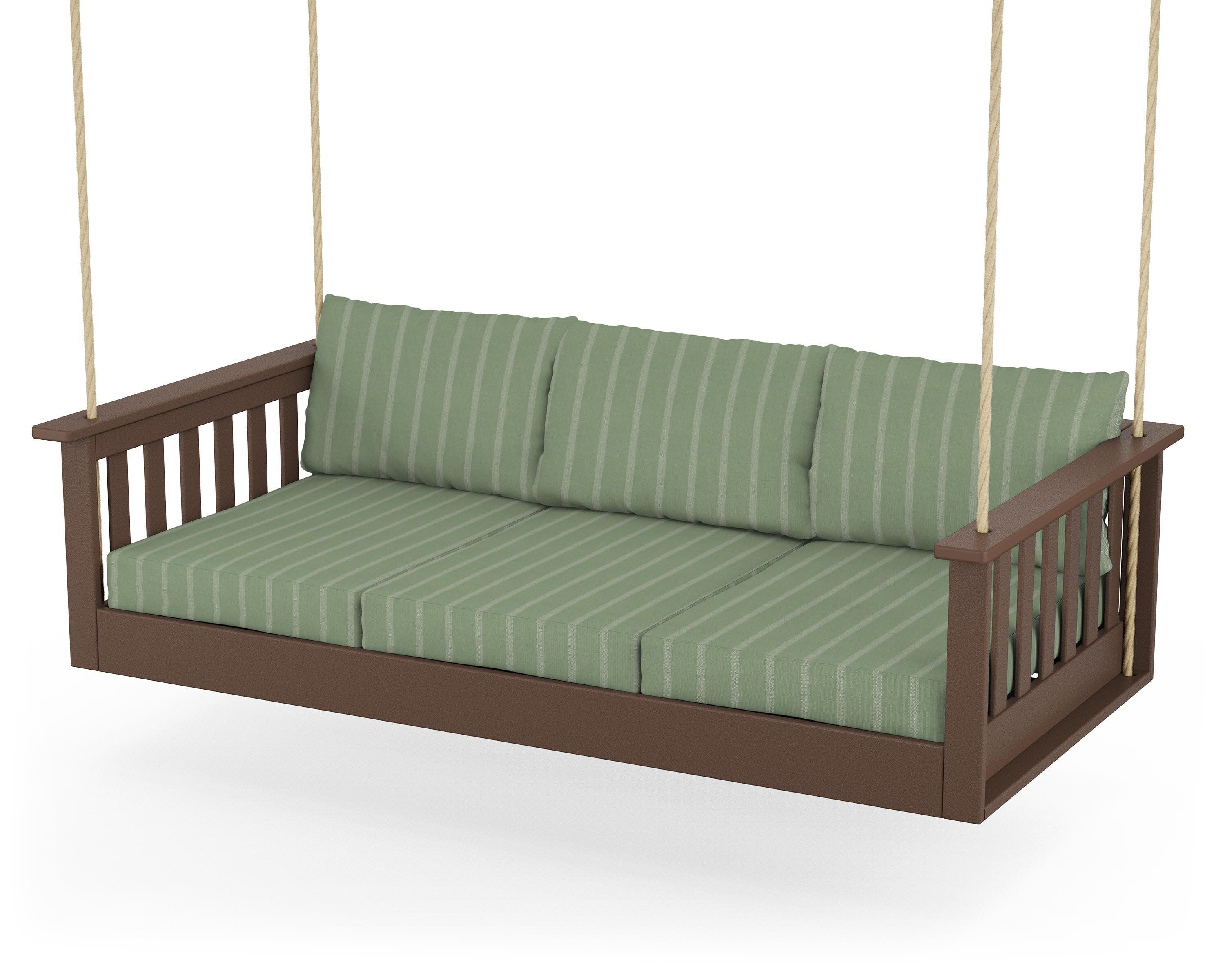 Vineyard Daybed Swing in Mahogany / Unwind Rainwashed