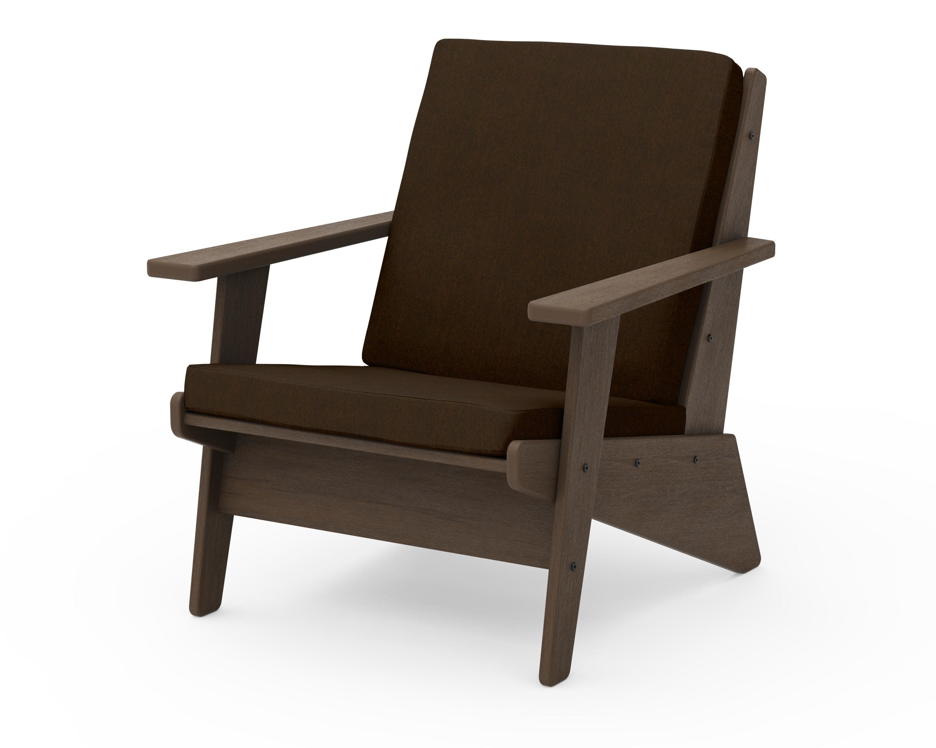 Riviera Modern Lounge Chair in Kona / Canvas Java