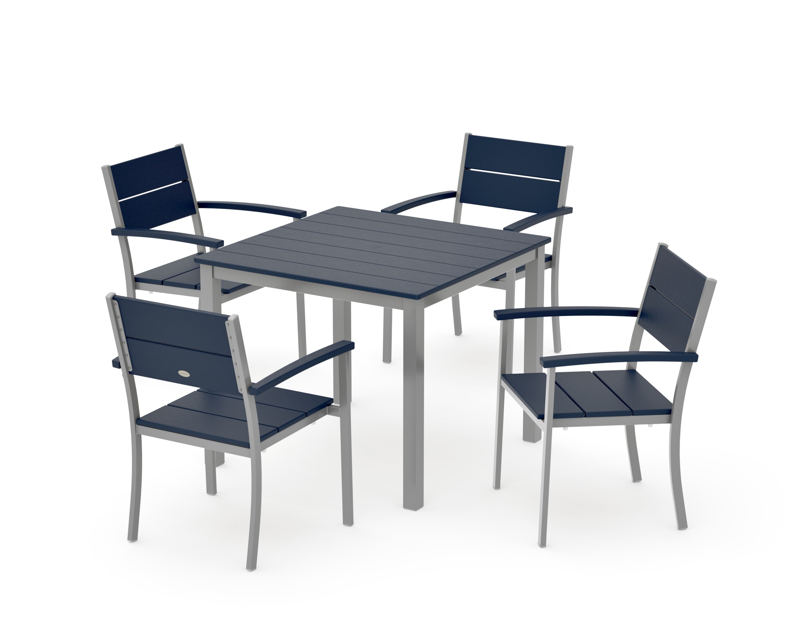 Main Street 5-Piece Dining Set in Silver / Navy