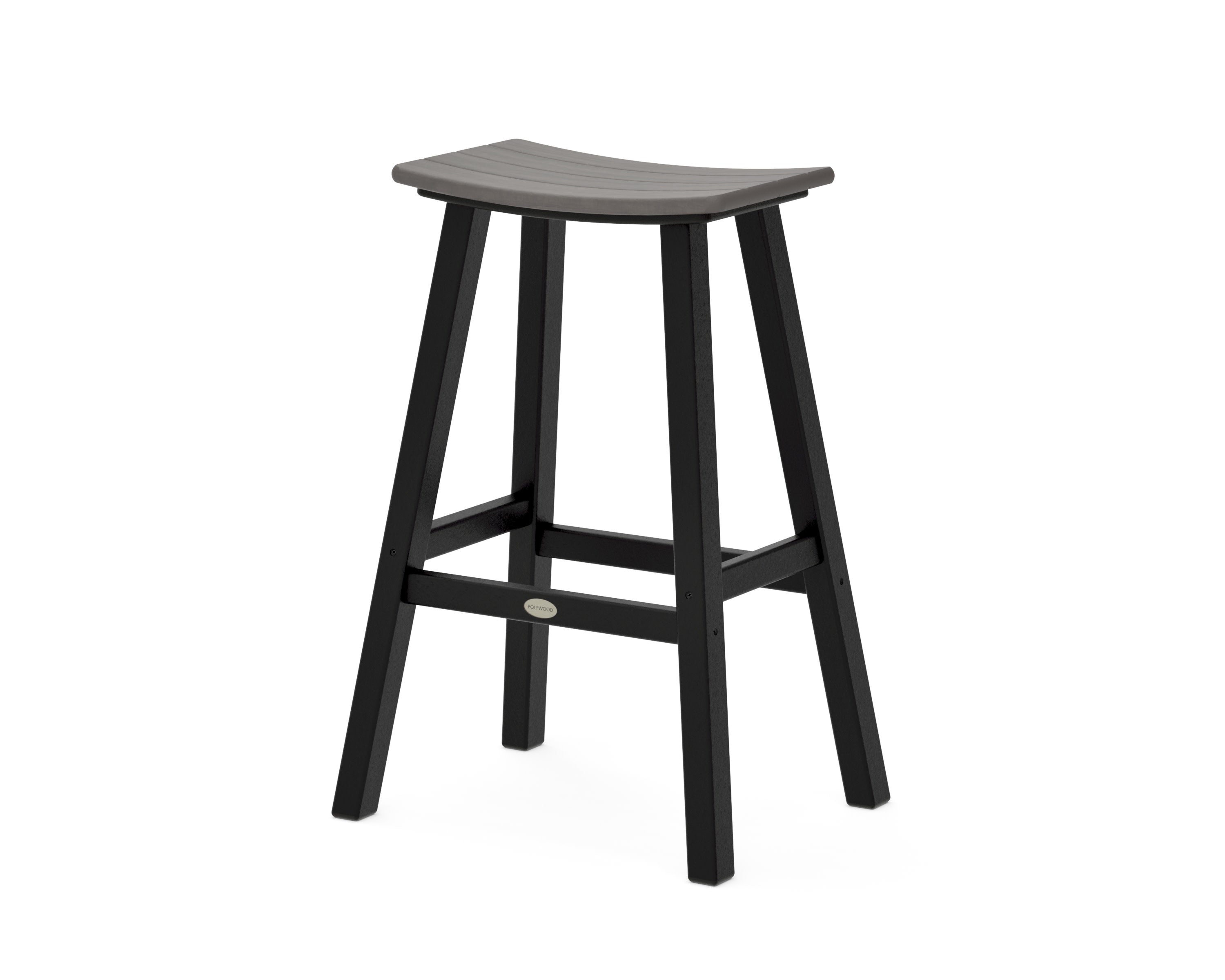 Contempo 30" Saddle Bar Stool in Black / Driftwood