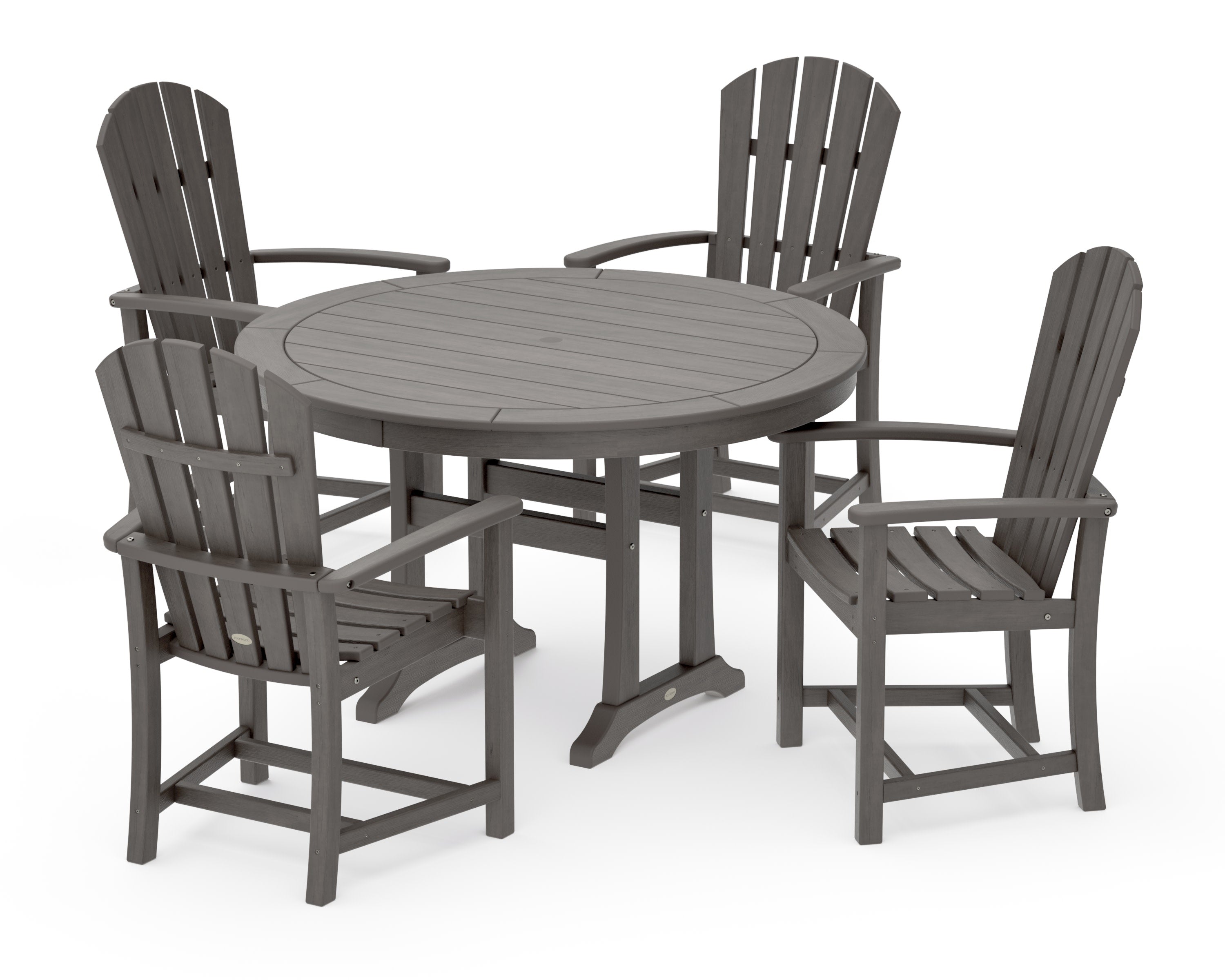 Palm Coast 5-Piece Round Dining Set in Driftwood