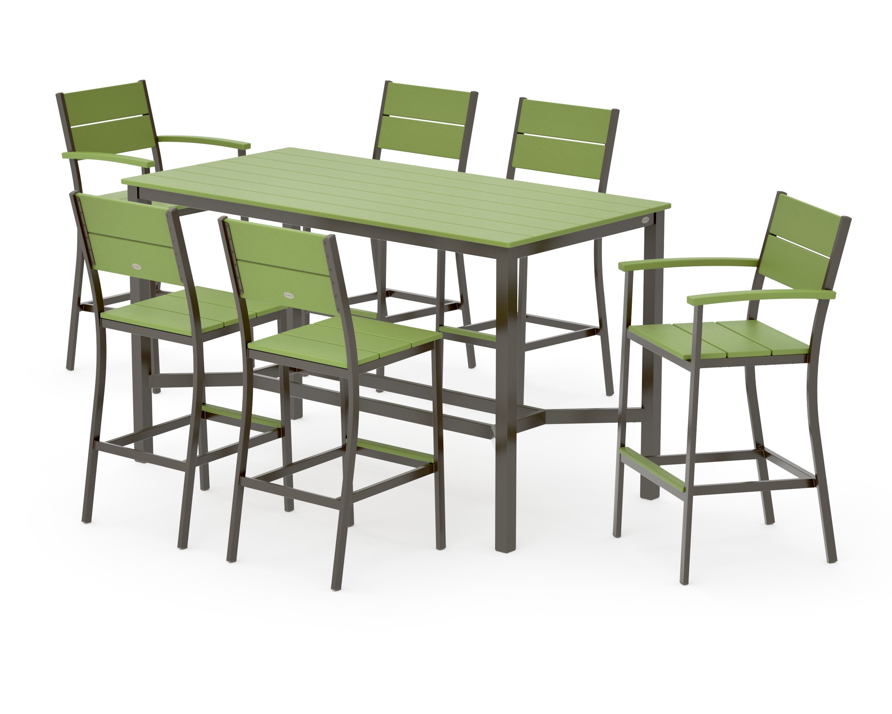 Main Street 7-Piece Bar Set in Bronze / Lime