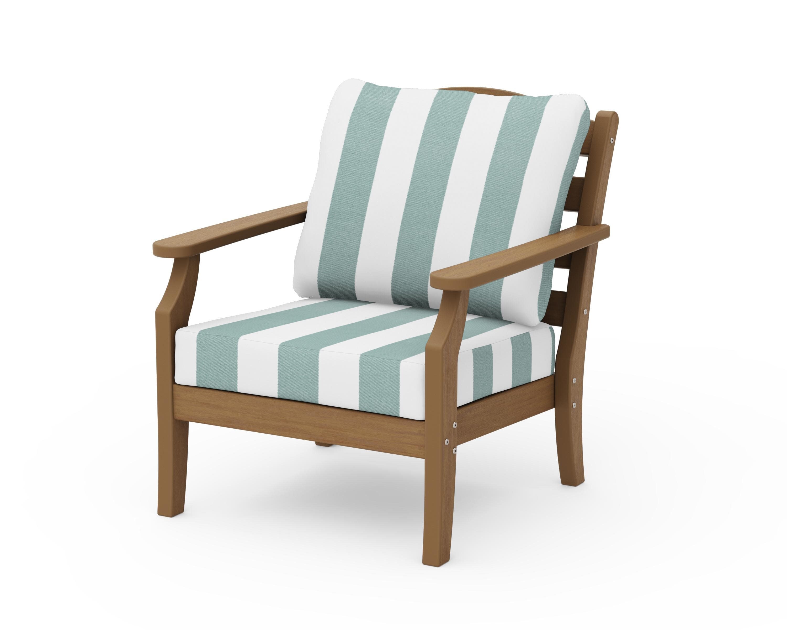 Savannah Deep Seating Chair in Natural / Cabana Stripe Glacier Spa